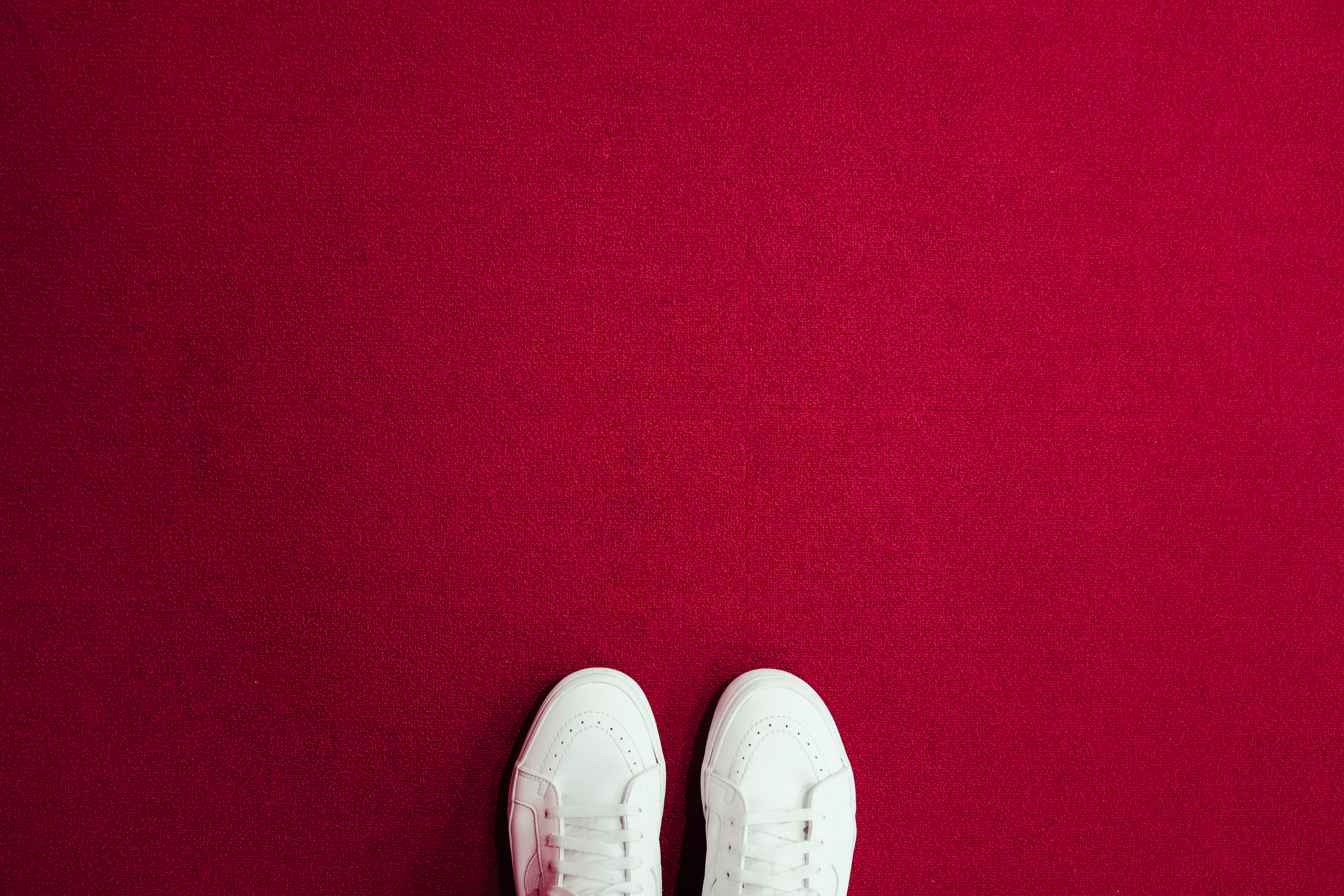 minimalism, red, legs, sneakers, carpet