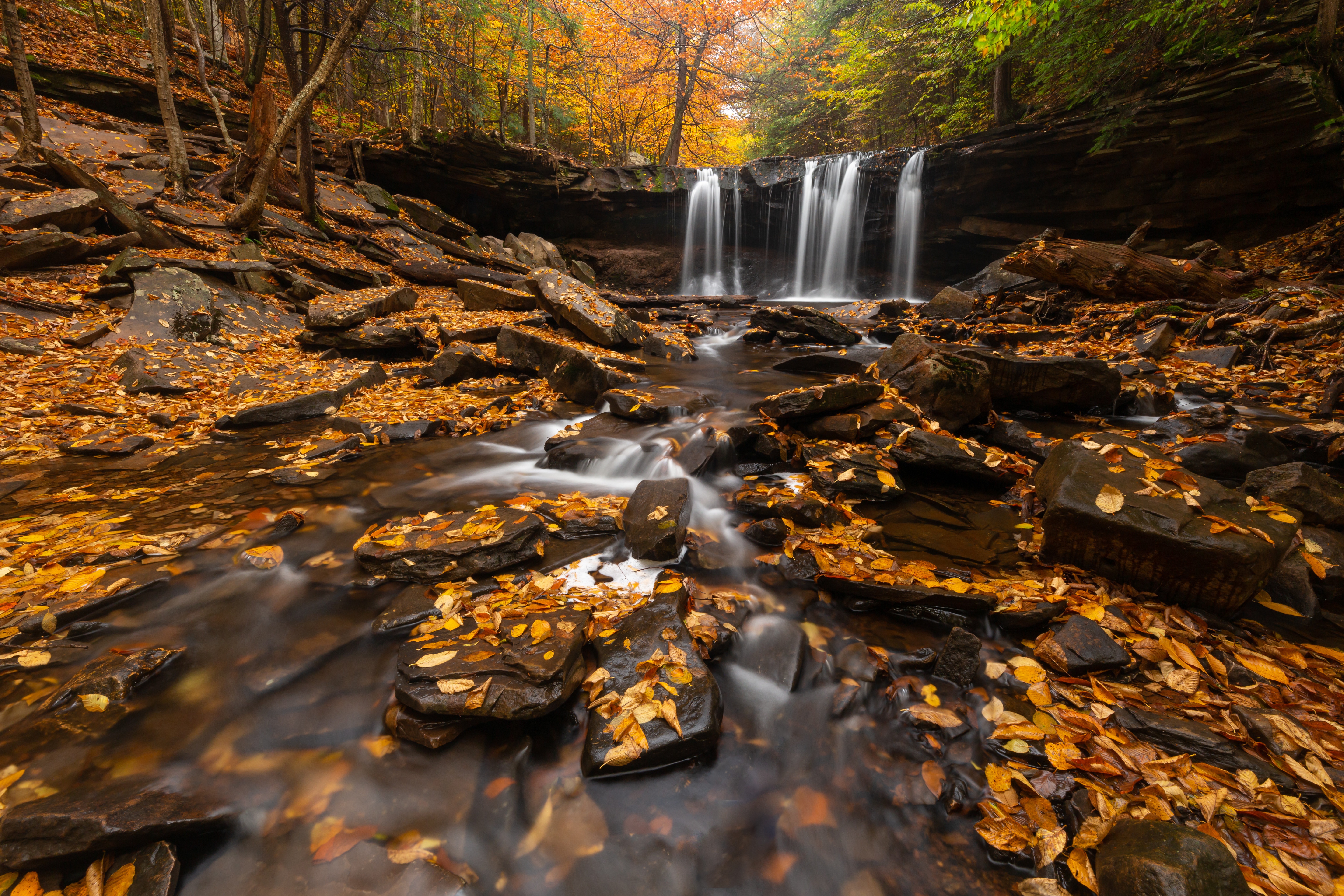 Download mobile wallpaper Waterfalls, Waterfall, Earth, Stream, Pennsylvania for free.