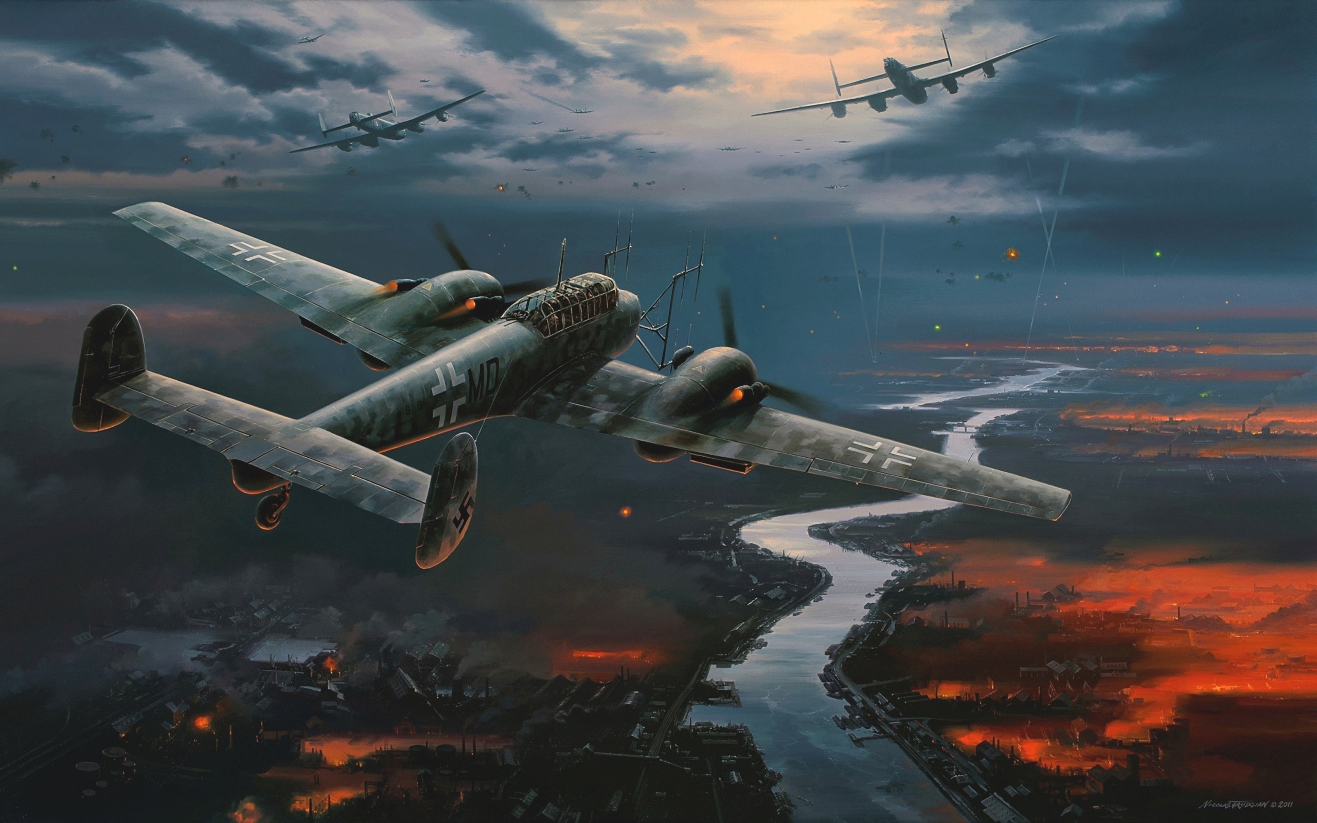 Скачать обои Мессершмитт Bf 110 на телефон бесплатно
