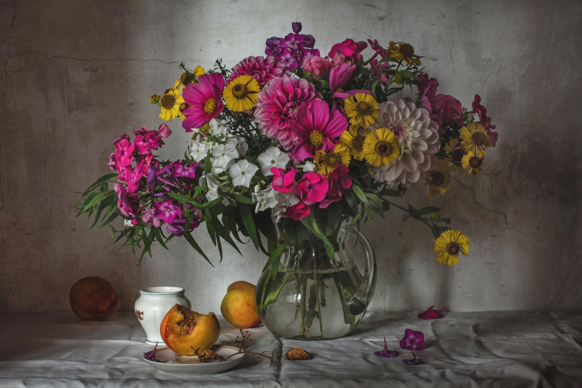 Free download wallpaper Still Life, Flower, Fruit, Vase, Photography on your PC desktop