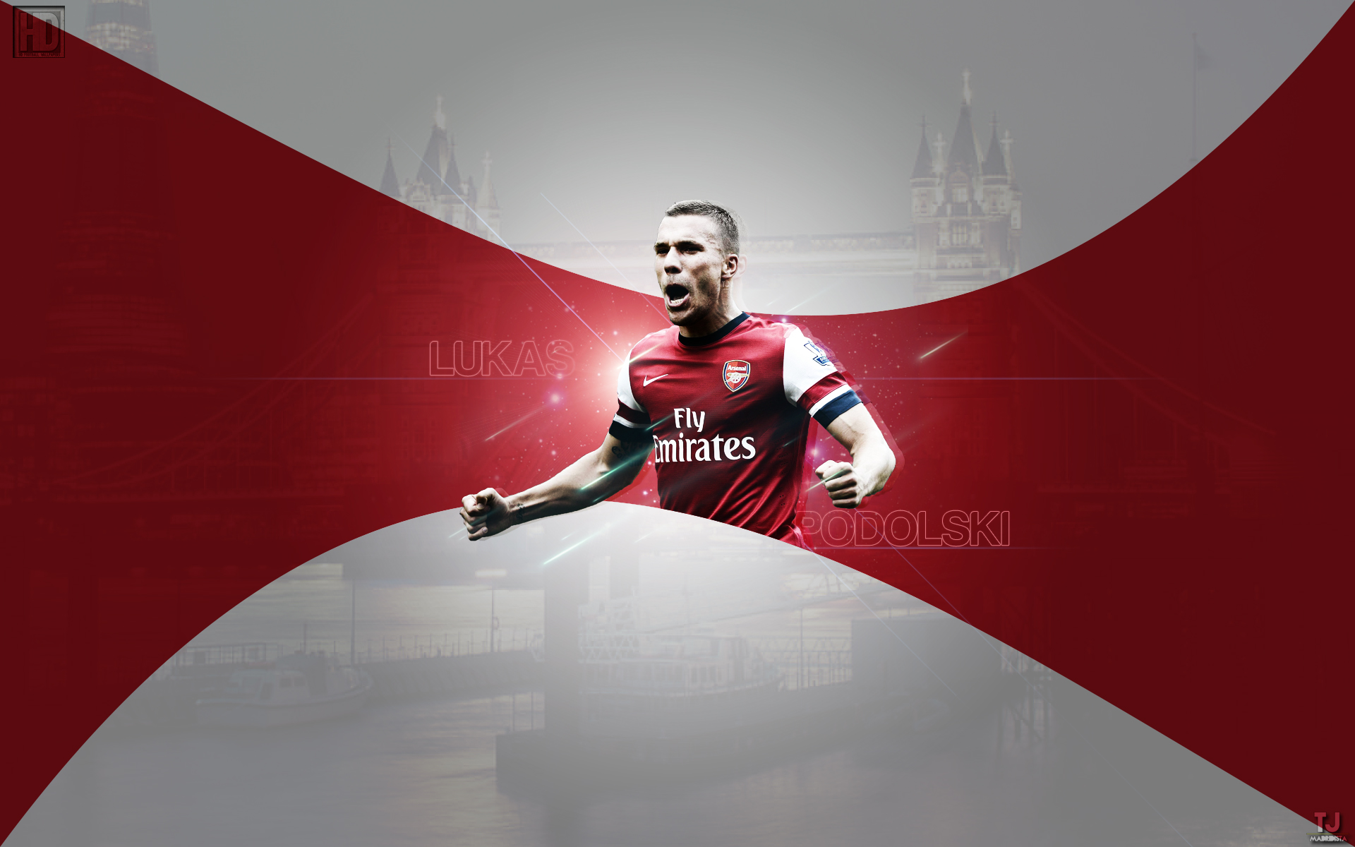 Handy-Wallpaper Sport, Fußball, Arsenal Fc, Lukas Podolski kostenlos herunterladen.