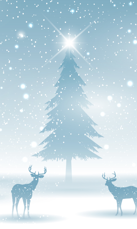 Download mobile wallpaper Christmas, Holiday, Christmas Tree, Reindeer for free.