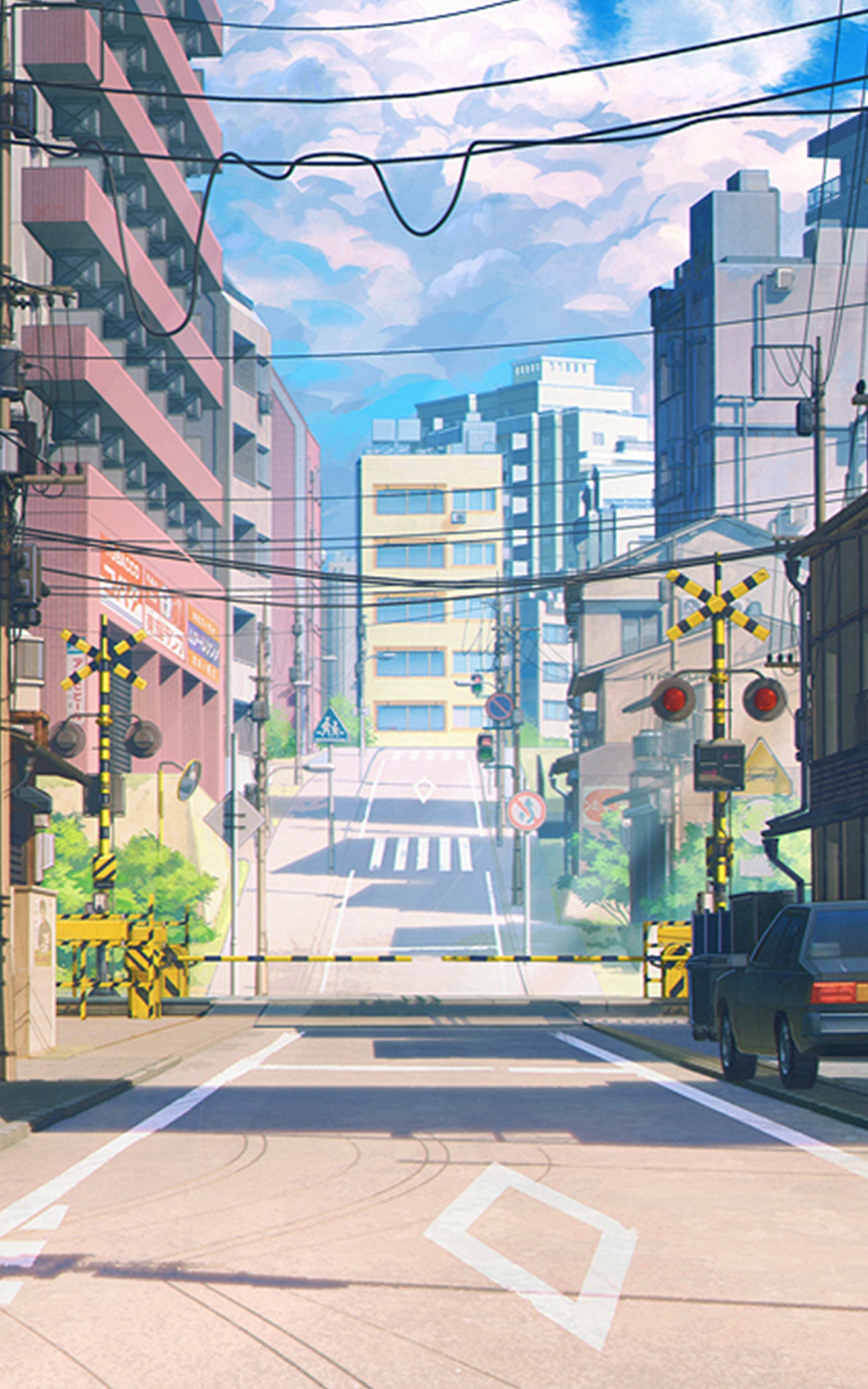 Download mobile wallpaper Anime, City, Road for free.