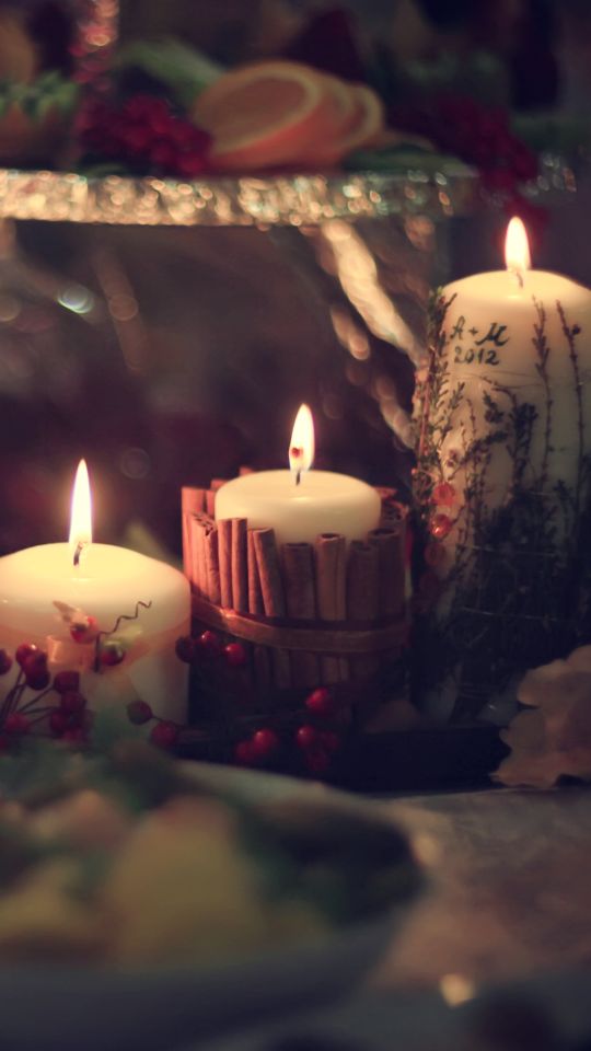 Download mobile wallpaper Christmas, Holiday, Candle for free.