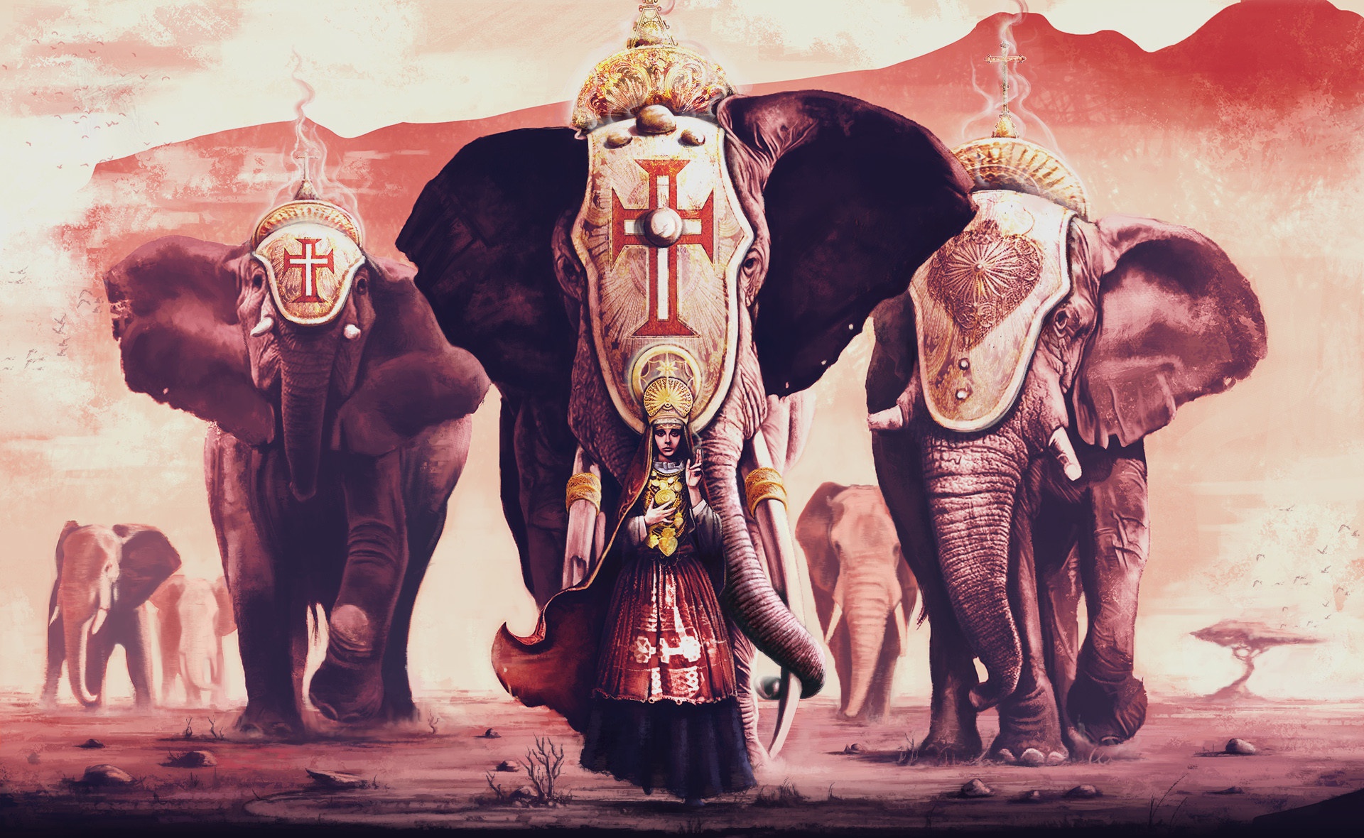 Download mobile wallpaper Fantasy, Elephant, Fantasy Animals for free.