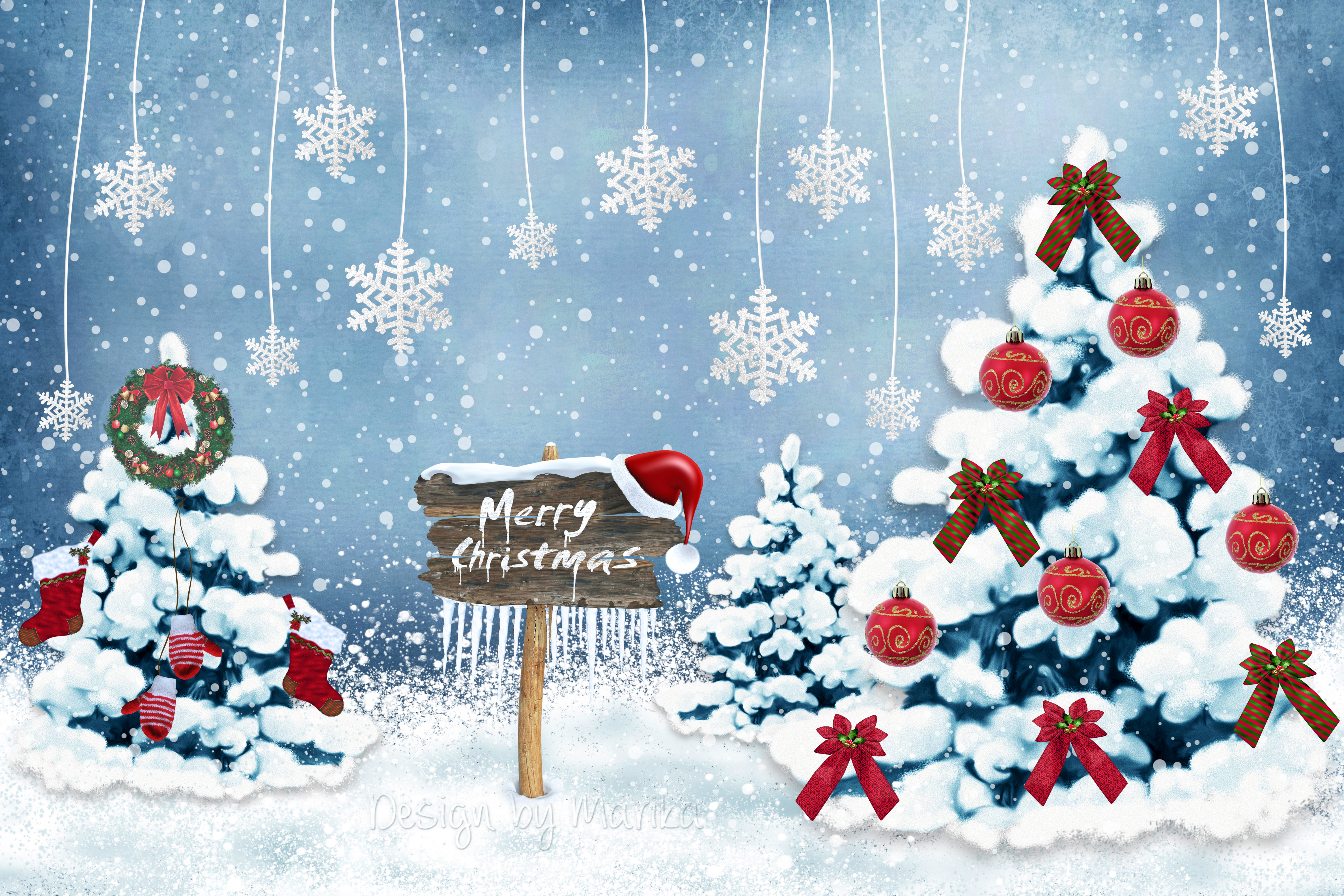 140480壁紙のダウンロード祝日, クリスマス, 新年, 装飾, 雪, モミの木, はがき, 葉書-スクリーンセーバーと写真を無料で