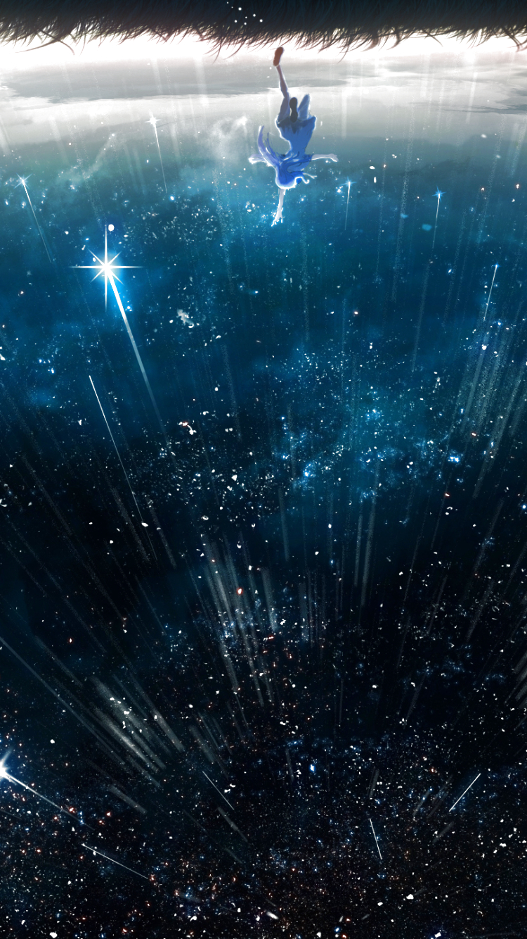 Скачать картинку Аниме, Звездное Небо, Падающая Звезда, Оригинал в телефон бесплатно.
