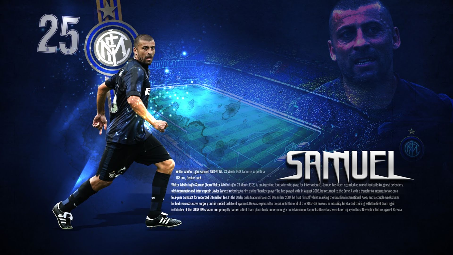 Laden Sie das Sport, Fußball, Inter Mailand, Walther Samuel-Bild kostenlos auf Ihren PC-Desktop herunter