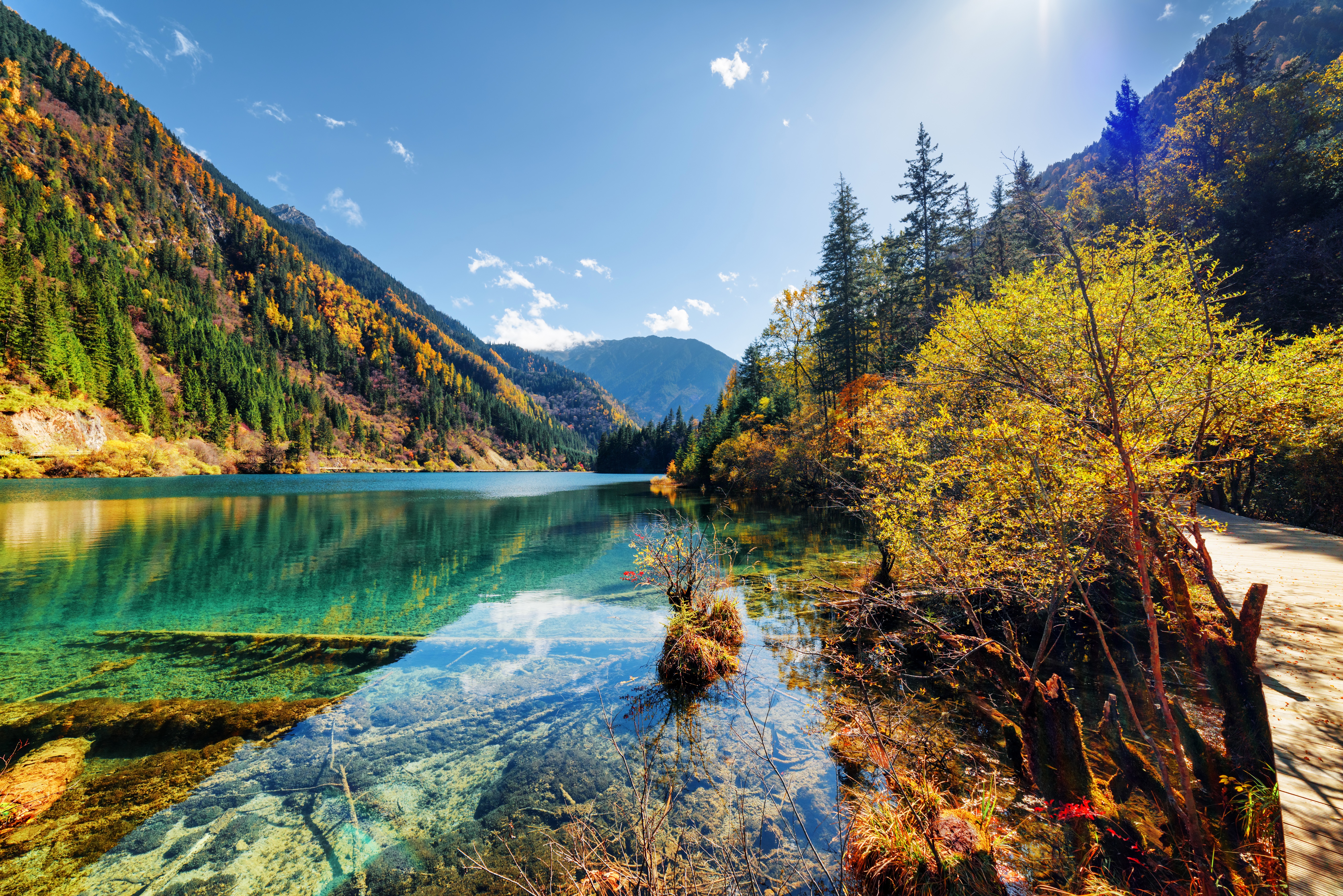 Free download wallpaper Nature, Mountain, Tree, Fall, Earth, River on your PC desktop