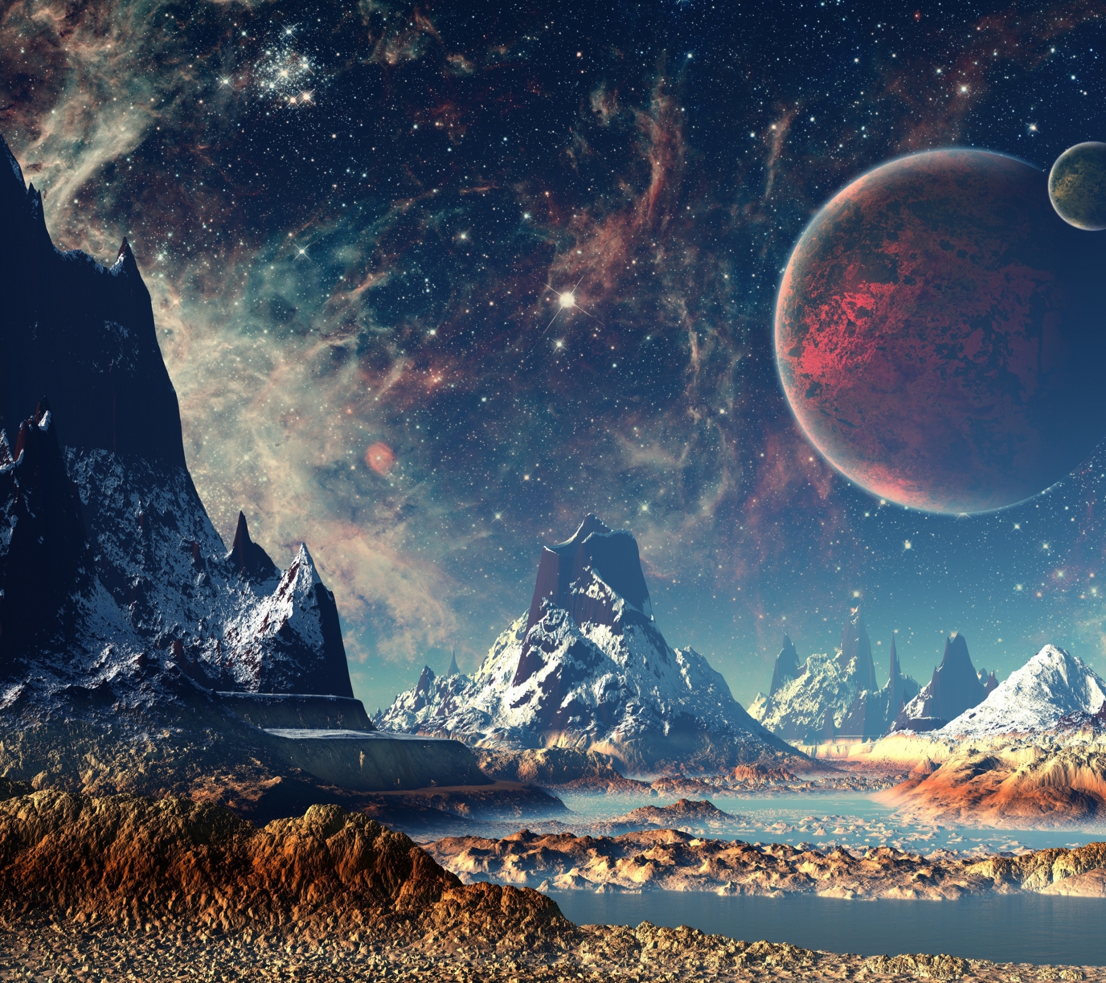 Handy-Wallpaper Landschaft, Science Fiction kostenlos herunterladen.