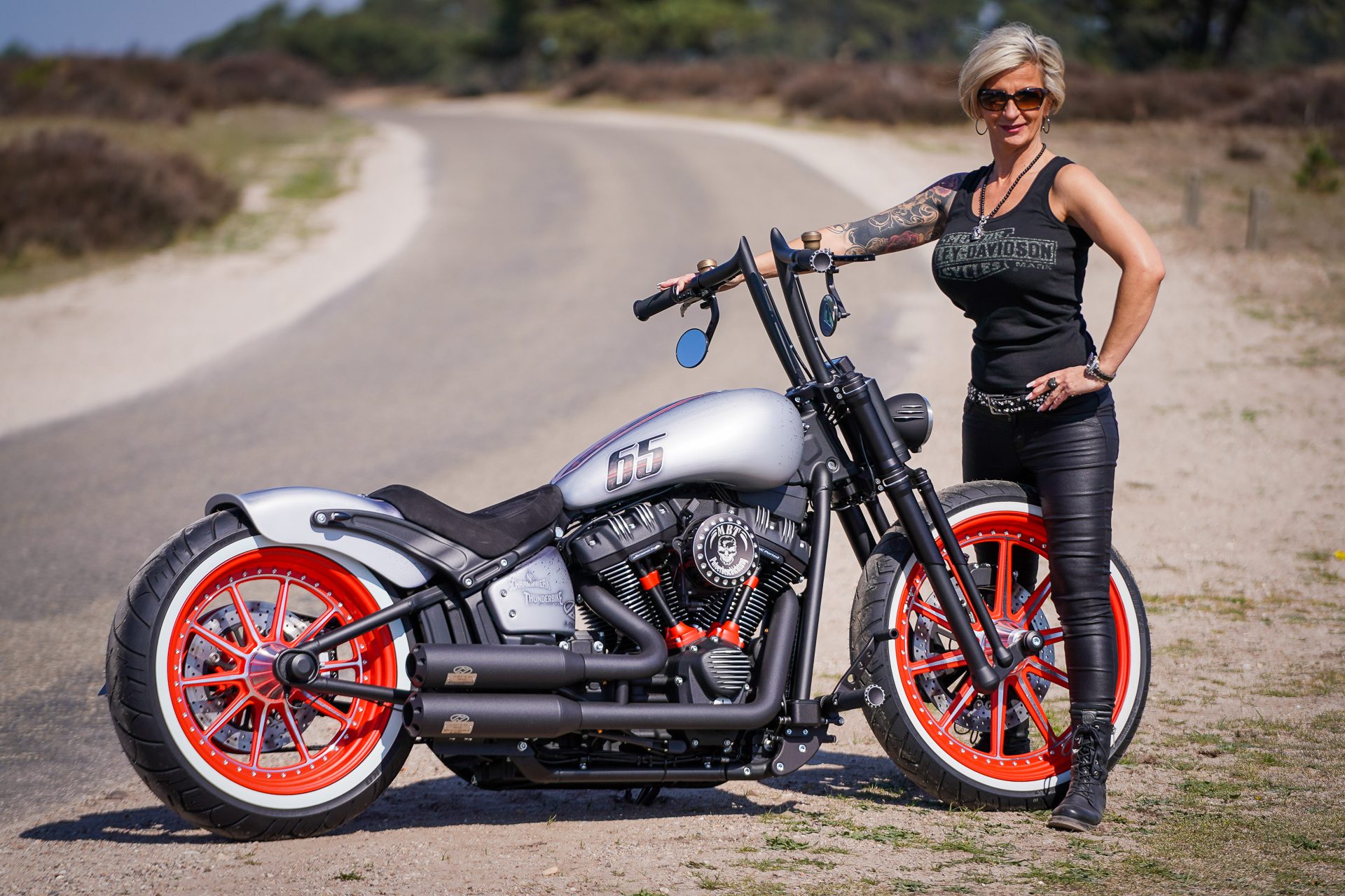women, girls & motorcycles, biker, custom motorcycle, harley davidson, thunderbike customs
