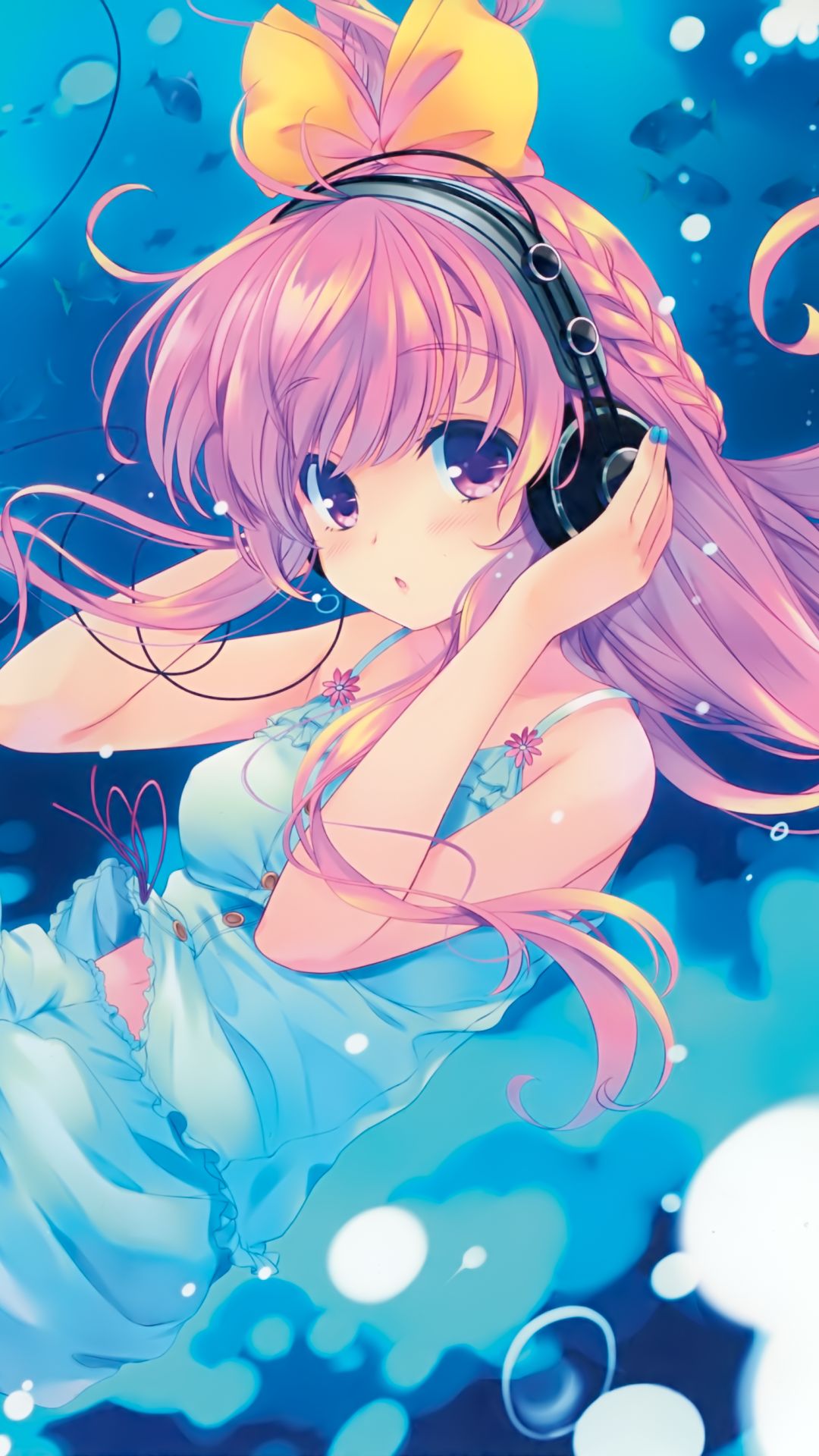 Download mobile wallpaper Anime, Headphones for free.