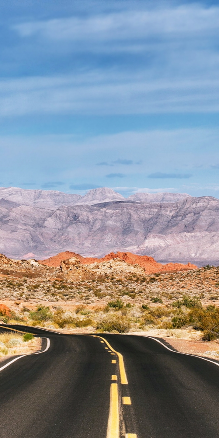 Download mobile wallpaper Landscape, Nature, Desert, Mountain, Road, Man Made for free.