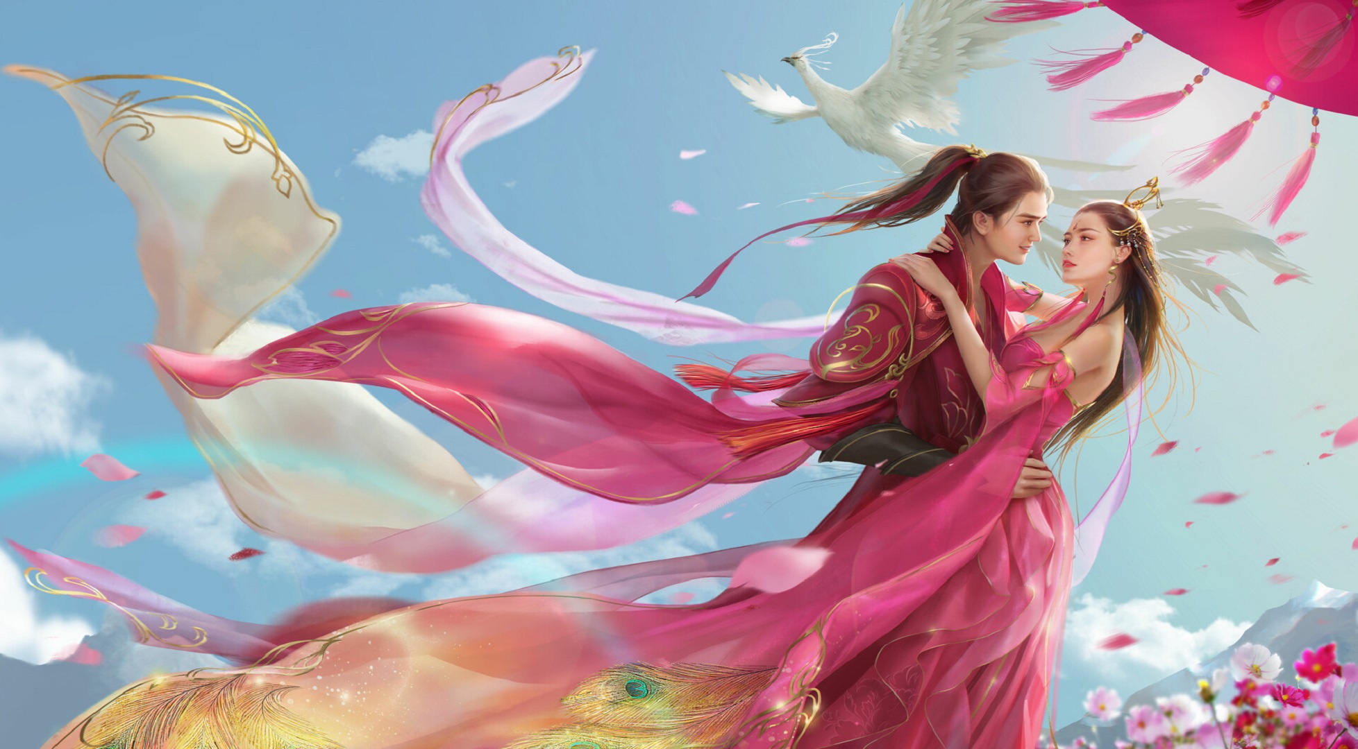Free download wallpaper Fantasy, Love, Couple, Oriental on your PC desktop