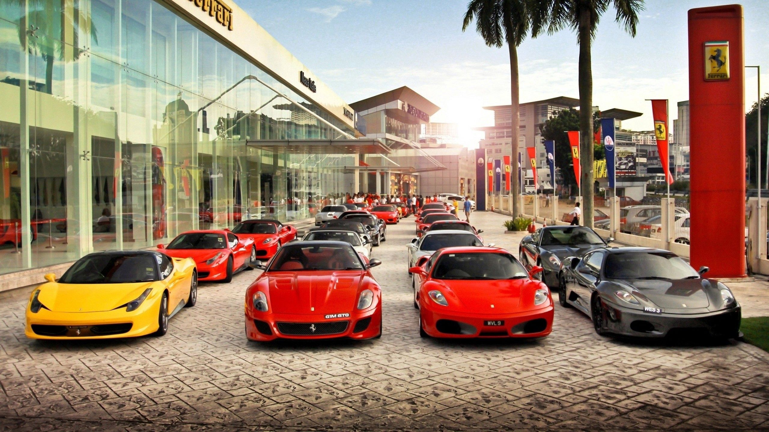 Free download wallpaper View, Auto, City, Cars, Ferrari on your PC desktop