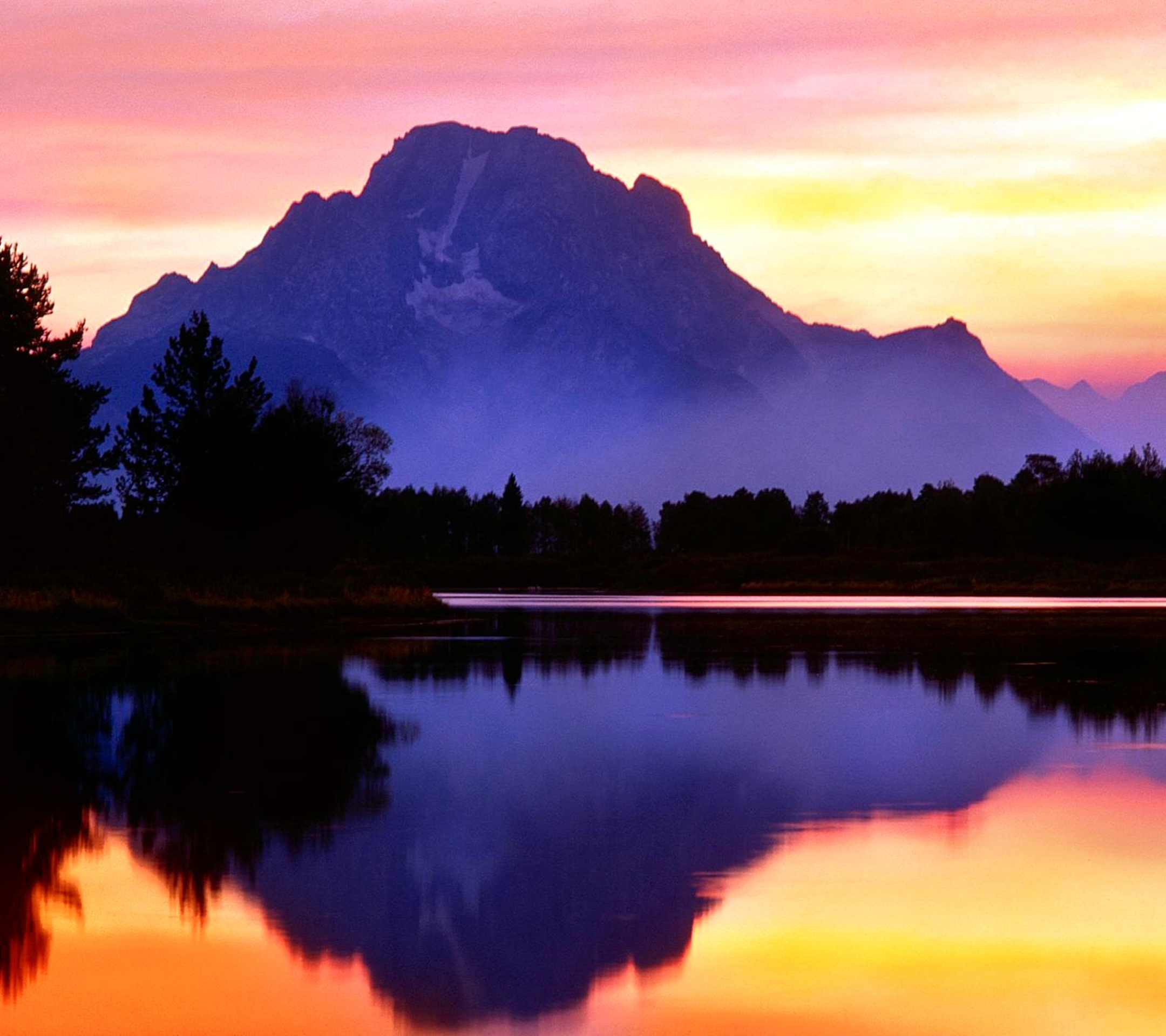 PCデスクトップに湖, 山, 反射, 地球, 紫の, 風光明媚な画像を無料でダウンロード