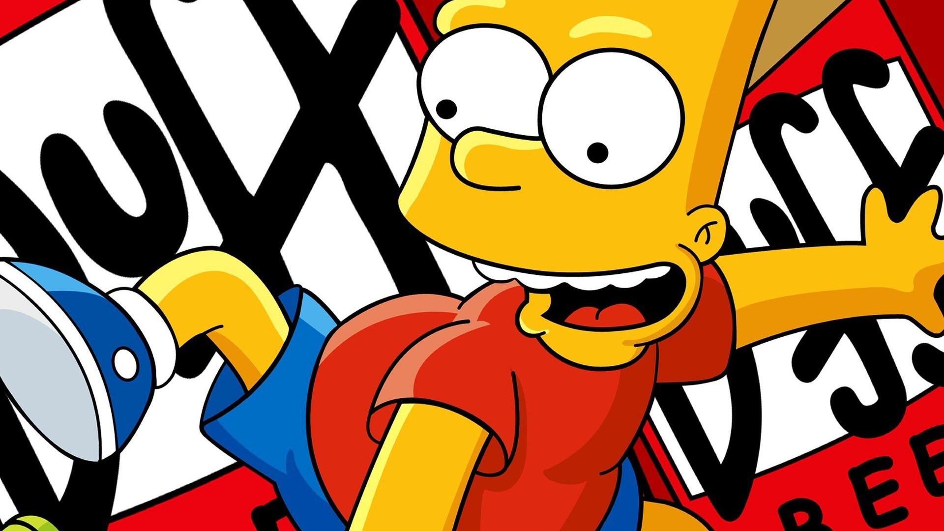 Handy-Wallpaper The Simpsons: Bart Vs The World, Die Simpsons, Computerspiele kostenlos herunterladen.