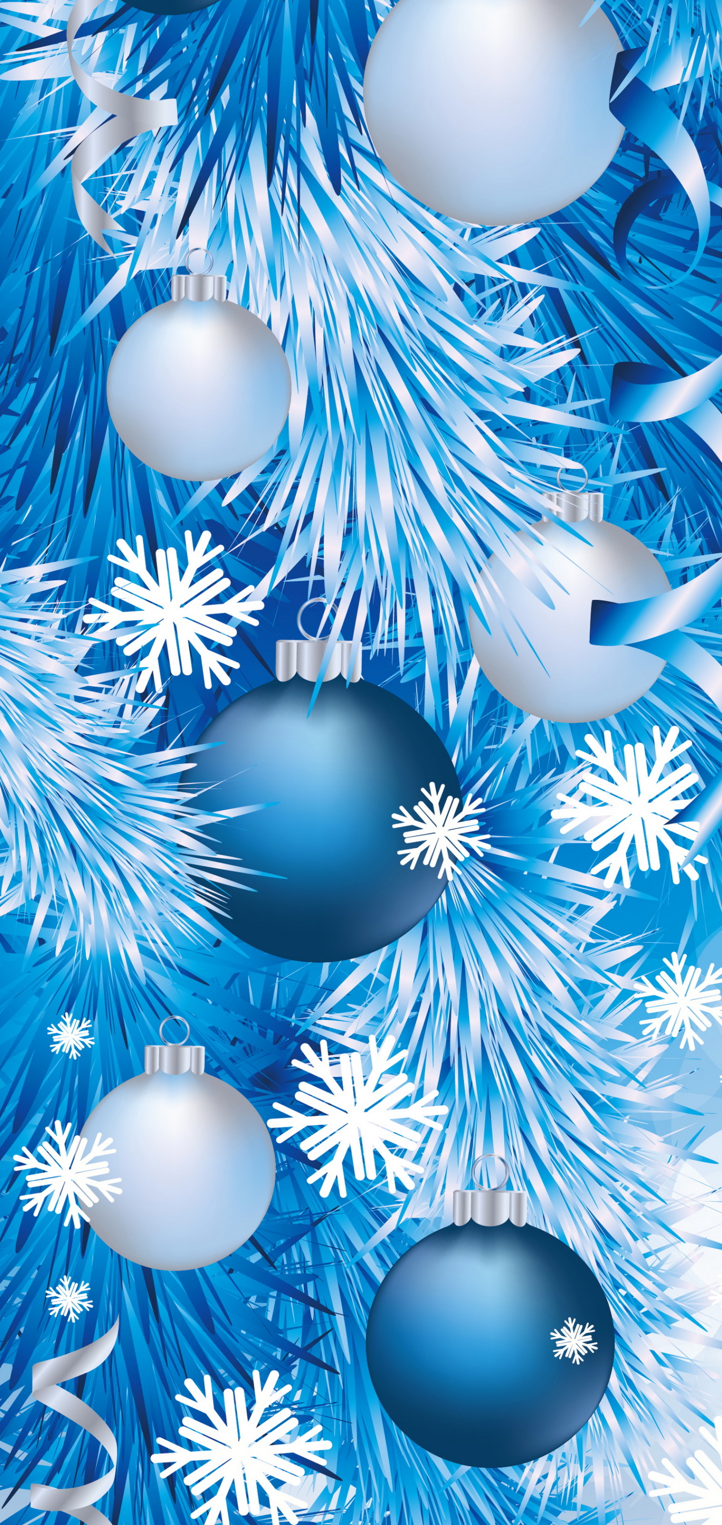 Download mobile wallpaper New Year, Holiday, Snowflake, Christmas Ornaments for free.