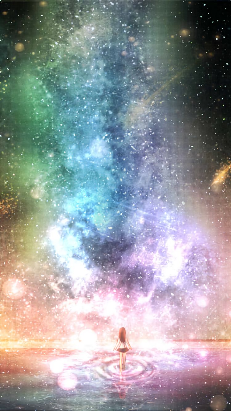 Скачать картинку Аниме, Звезды, Ночь, Галактика, Комета, Оригинал в телефон бесплатно.
