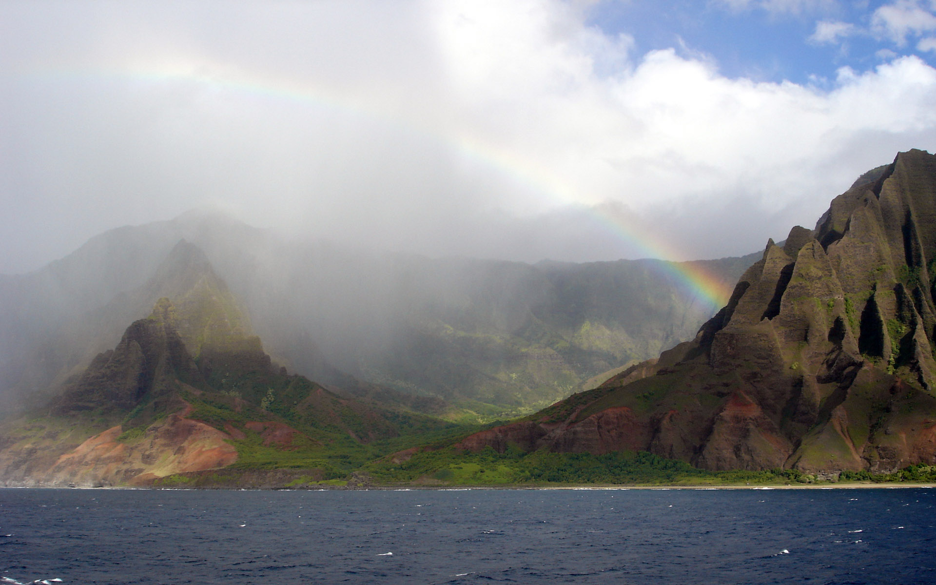 158292 Hintergrundbild herunterladen erde/natur, regenbogen, wolke, hawaii, ozean - Bildschirmschoner und Bilder kostenlos