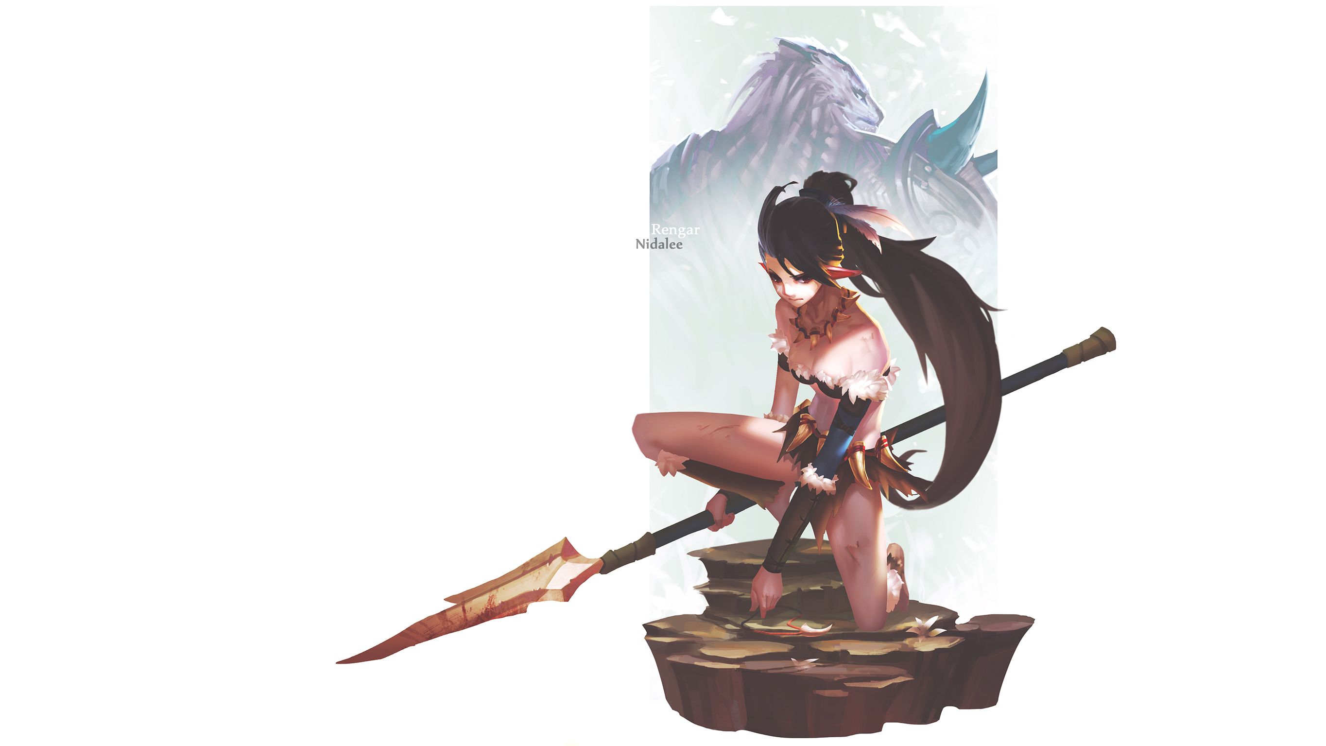 video game, league of legends, nidalee (league of legends), rengar (league of legends), spear