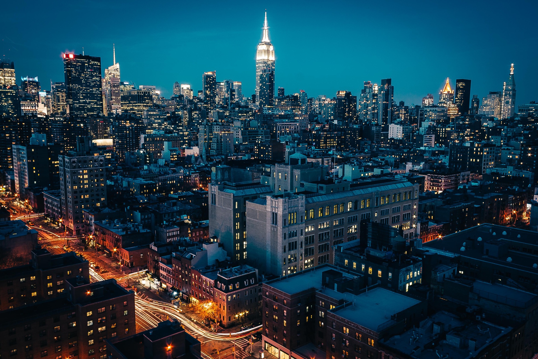 Free download wallpaper Cities, Night, Usa, City, Skyscraper, Building, Light, Cityscape, New York, Man Made on your PC desktop