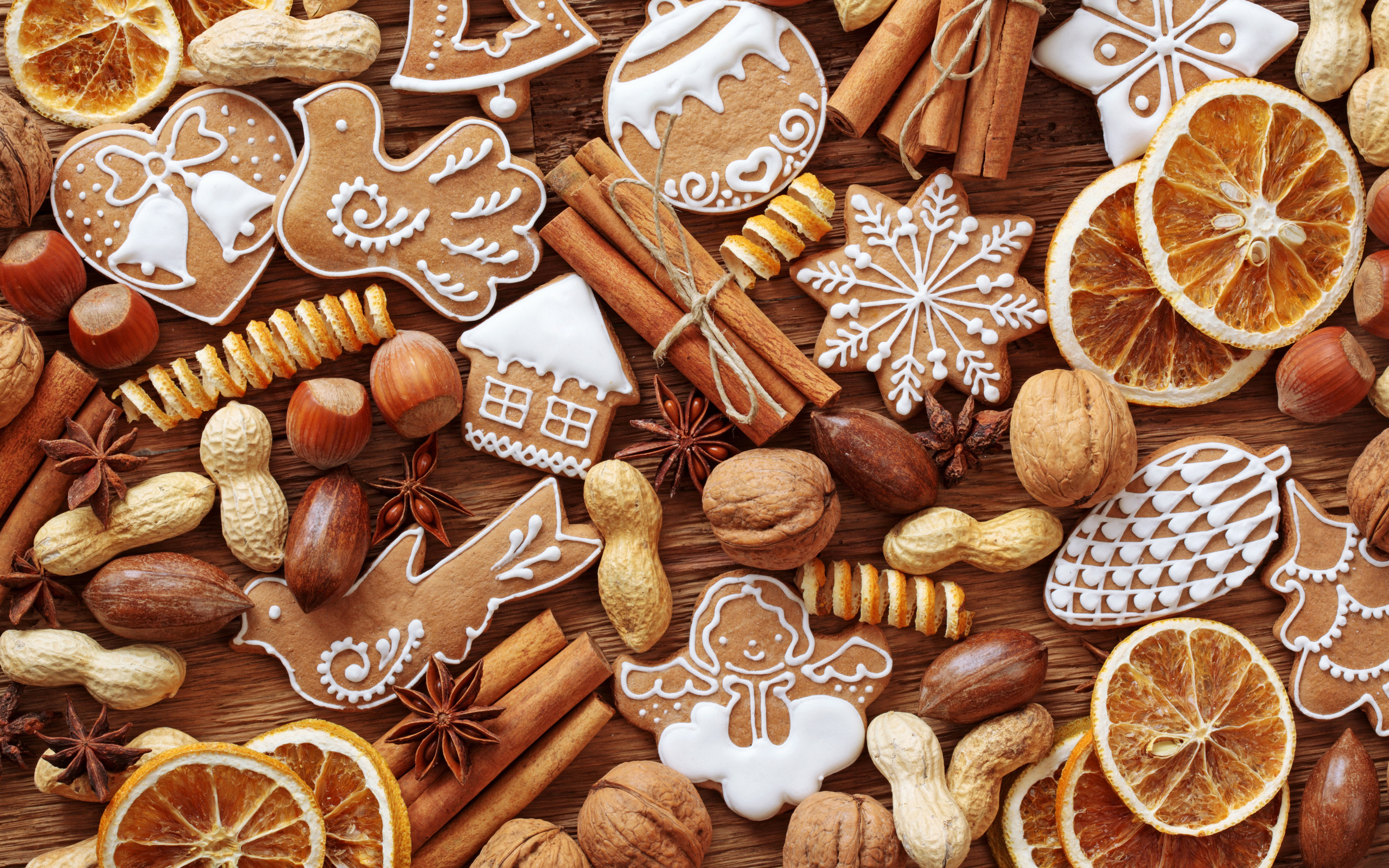 Free download wallpaper Food, Cinnamon, Christmas, Holiday, Cake, Nut, Gingerbread, Cookie, Pastry on your PC desktop