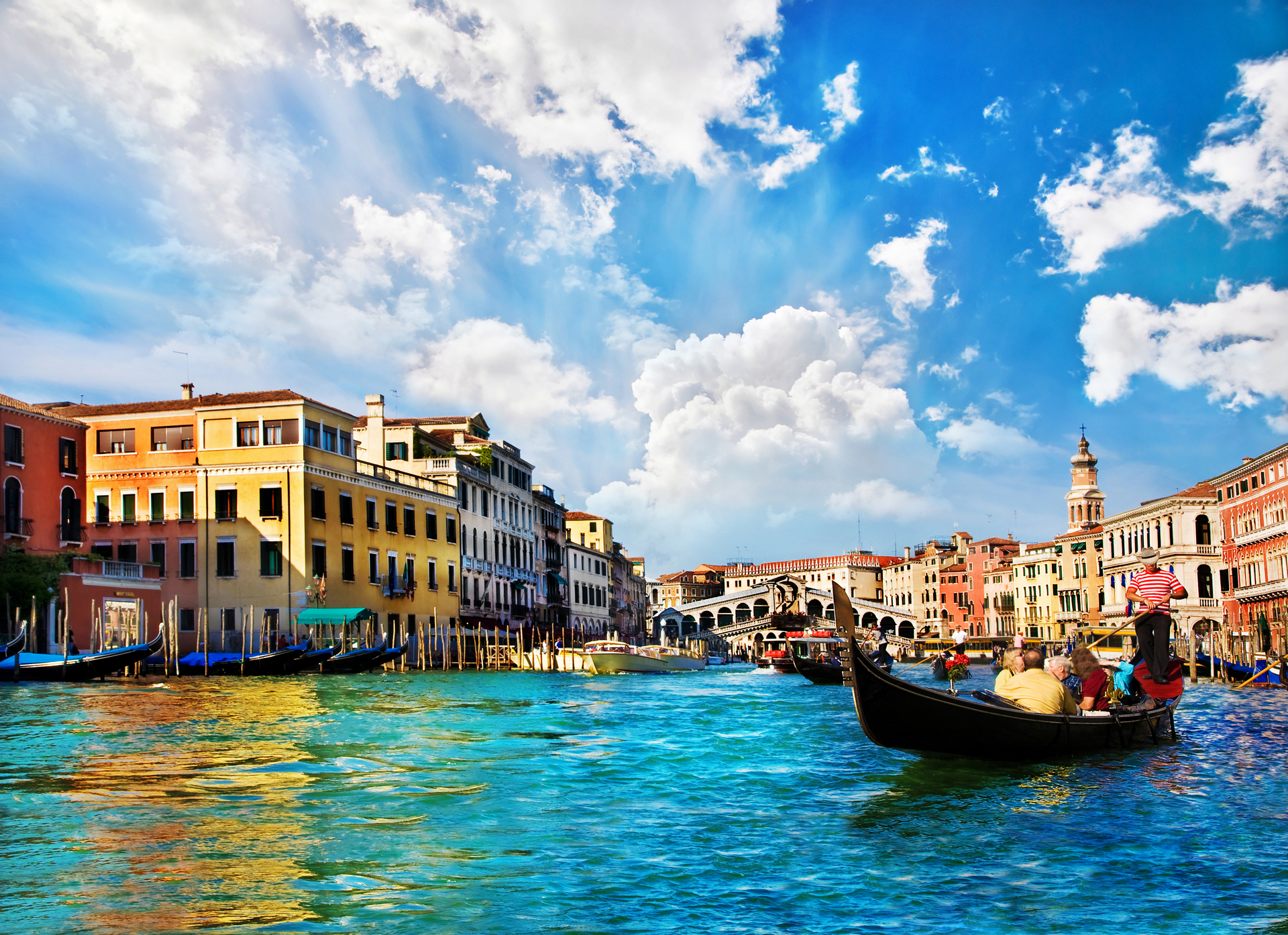 Скачать обои бесплатно Города, Венеция, Город, Гондола, Сделано Человеком картинка на рабочий стол ПК