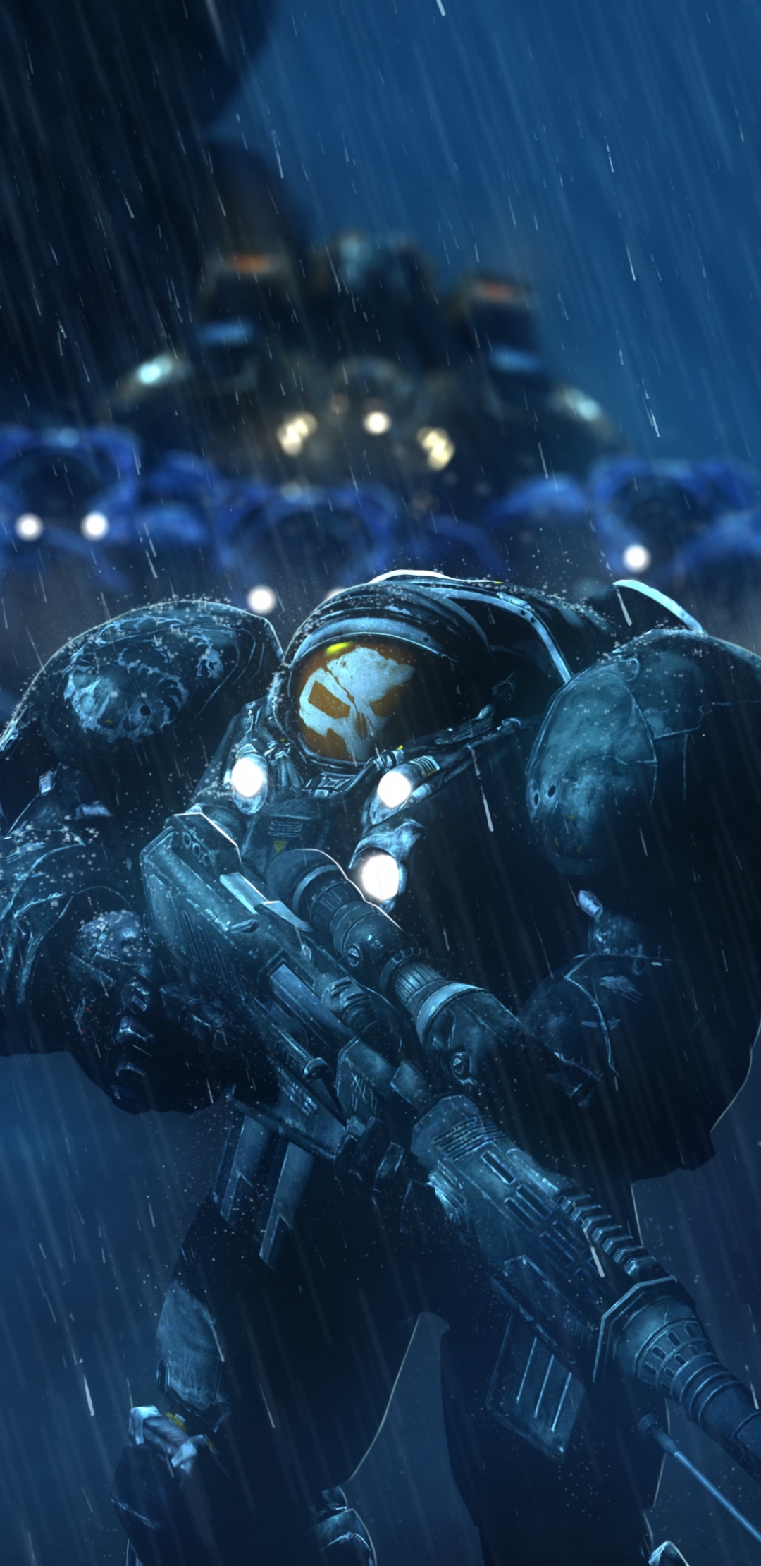 Download mobile wallpaper Rain, Weapon, Starcraft, Warrior, Video Game, Jim Raynor for free.