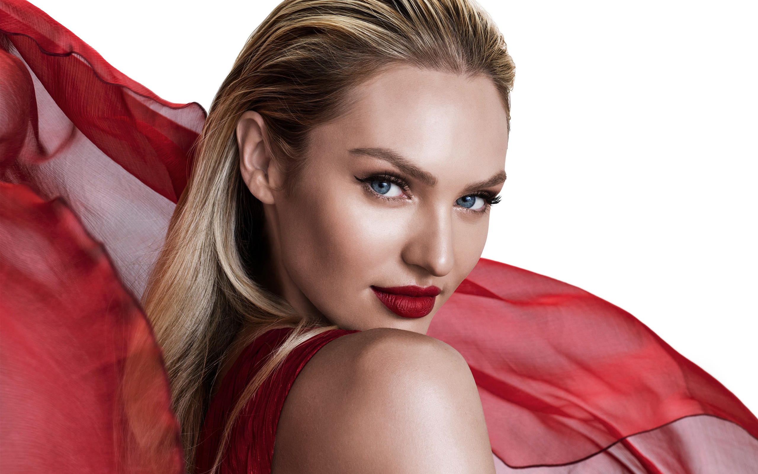 Download mobile wallpaper Blonde, Face, Model, Women, Blue Eyes, Lipstick, Candice Swanepoel, South African for free.