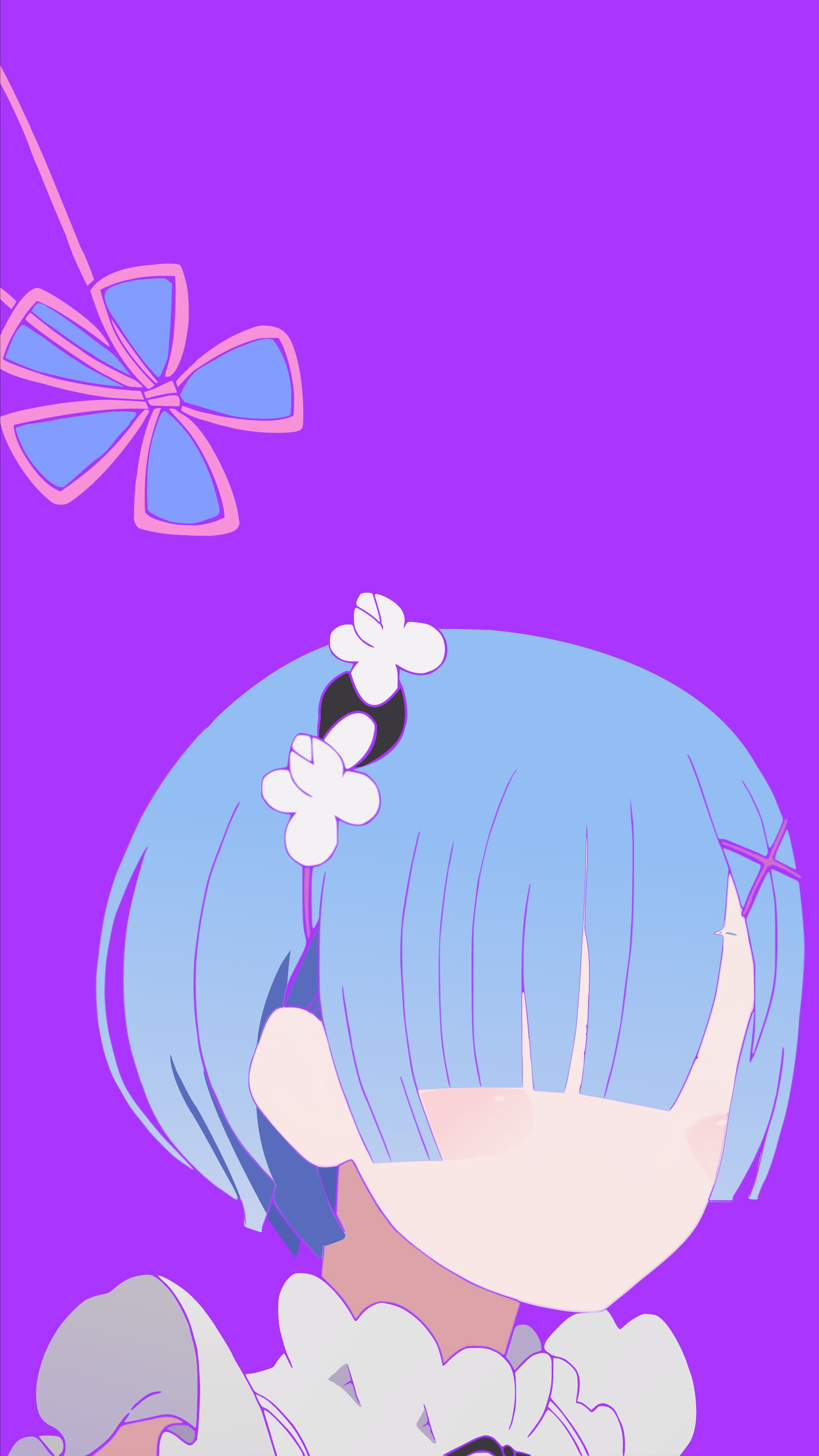 Download mobile wallpaper Anime, Cute, Blue Hair, Minimalist, Re:zero Starting Life In Another World, Rem (Re:zero) for free.