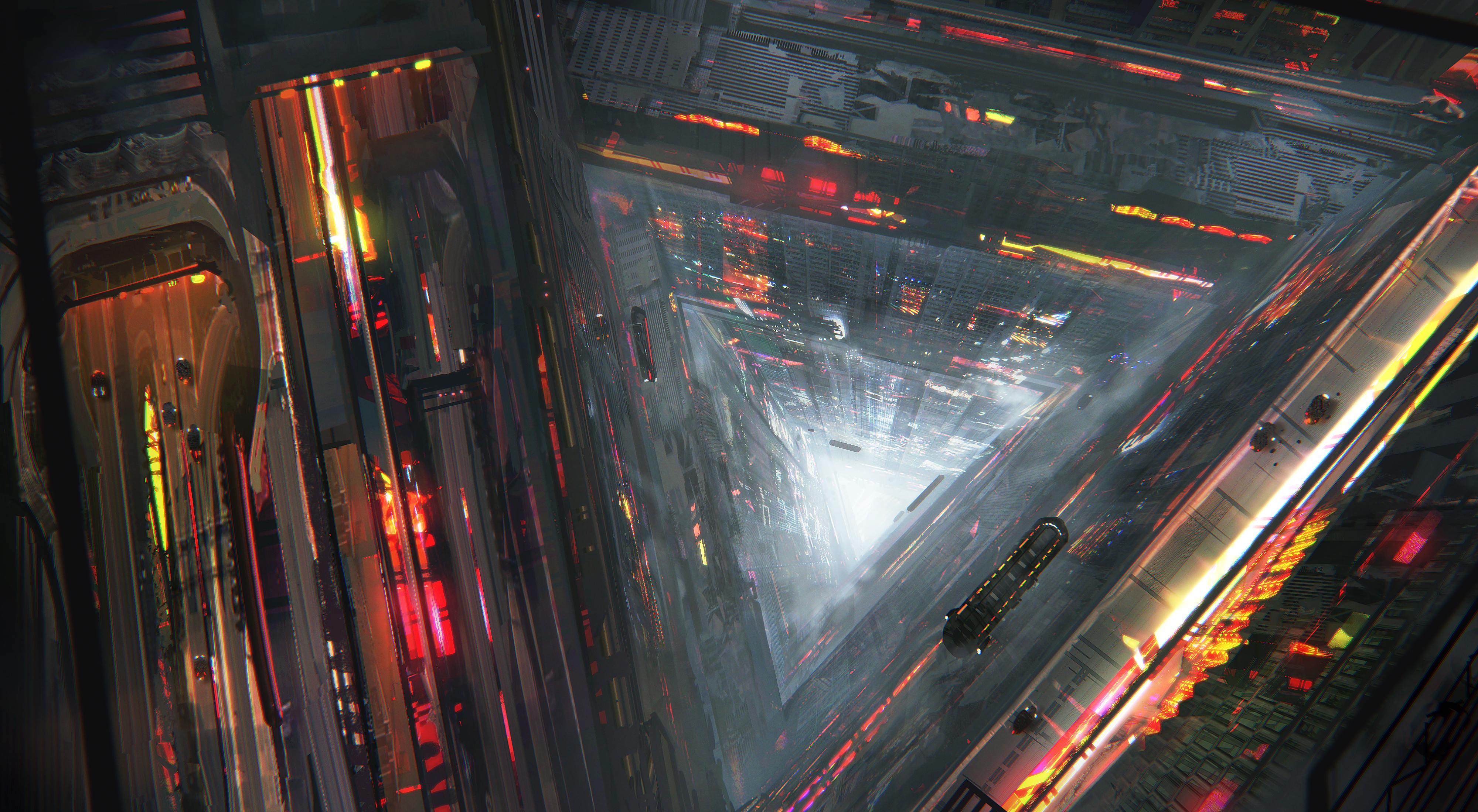 Download mobile wallpaper City, Skyscraper, Sci Fi, Futuristic, Vehicle for free.