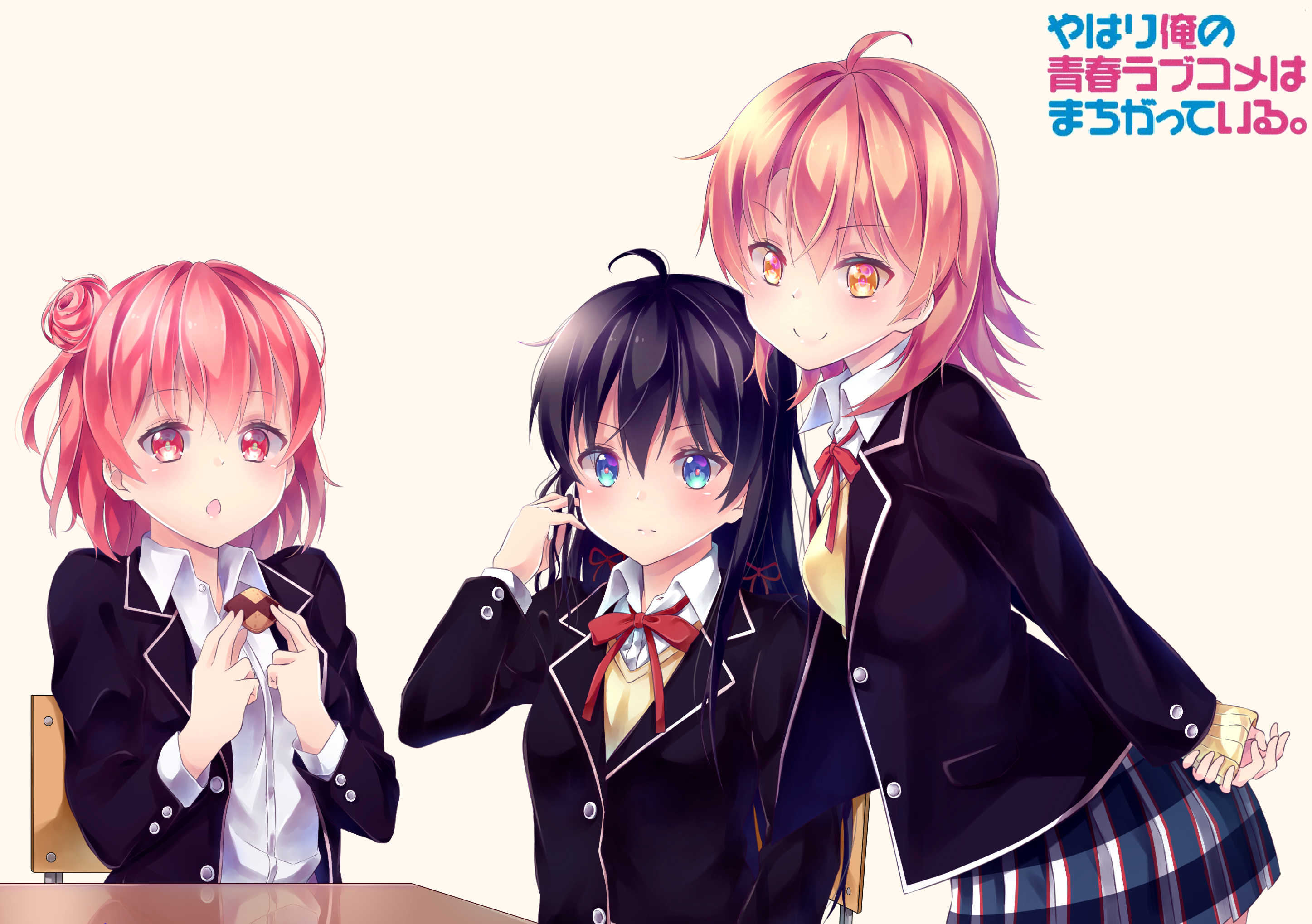 Laden Sie das Animes, Yui Yuigahama, Yahari Ore No Seishun Rabukome Wa Machigatteiru, Yukino Yukinoshita, Iroha Isshiki-Bild kostenlos auf Ihren PC-Desktop herunter