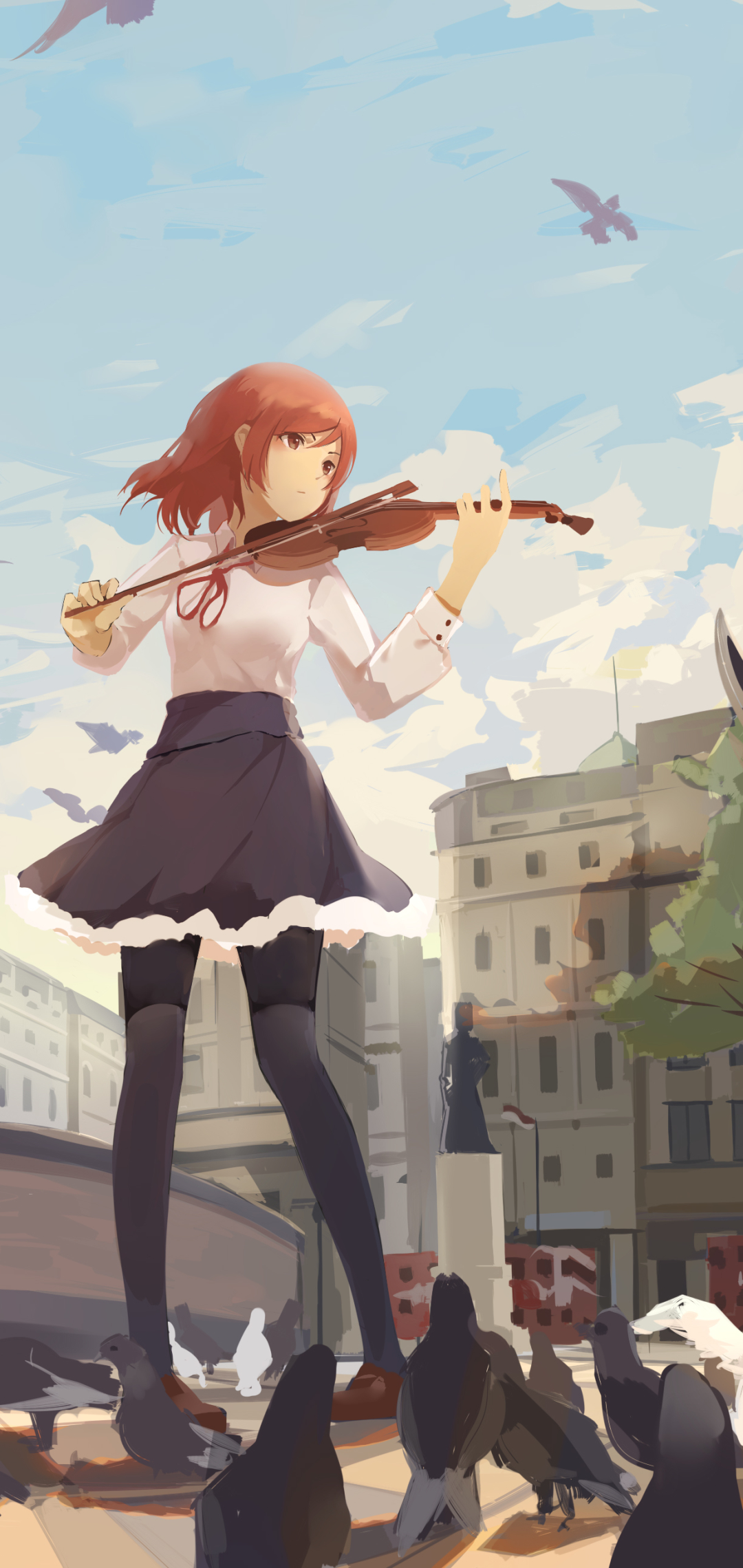 Download mobile wallpaper Anime, Pigeon, Maki Nishikino, Love Live!, Violinist for free.