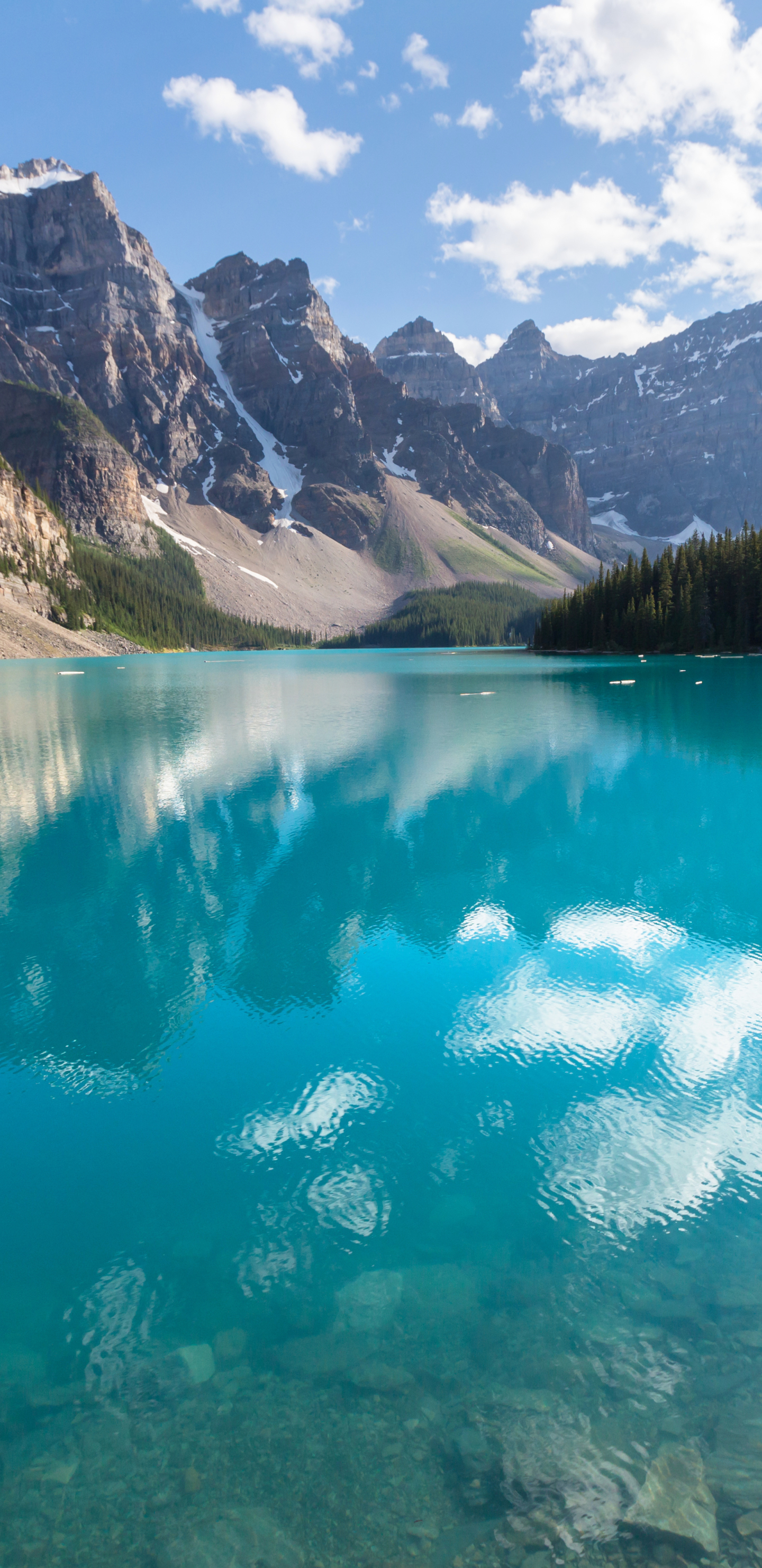 無料モバイル壁紙自然, 湖, 山, 反射, カナダ, 地球, モレーン湖をダウンロードします。