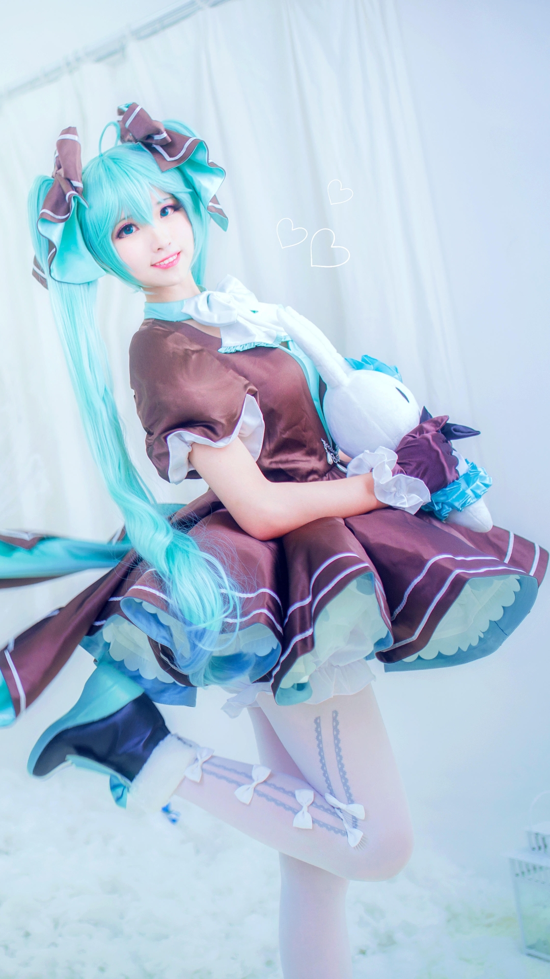 Handy-Wallpaper Vocaloid, Frauen, Blaue Augen, Blaue Haare, Hatsune Miku, Lange Haare, Cosplay kostenlos herunterladen.