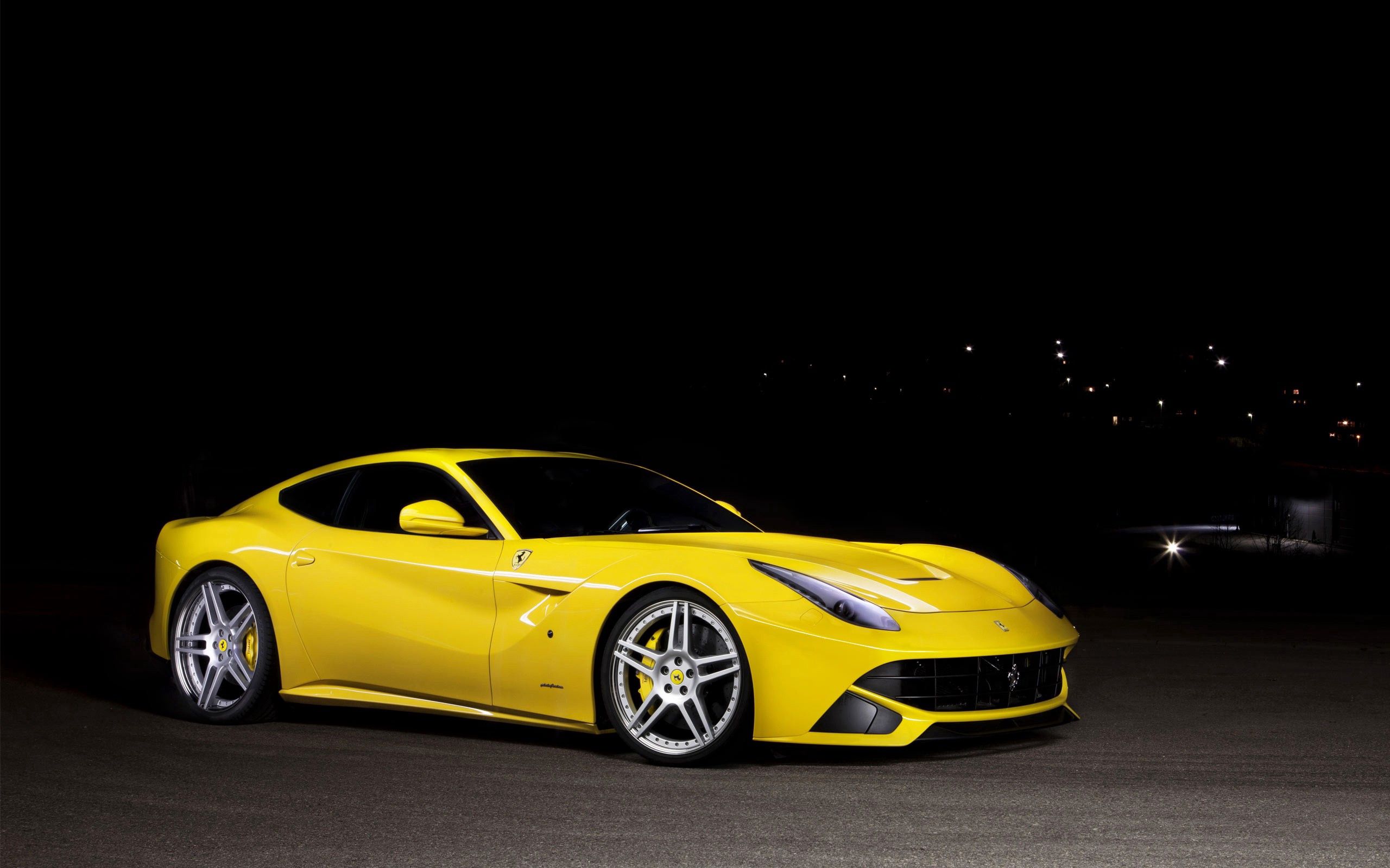 ferrari, auto, cars, yellow, style Panoramic Wallpaper