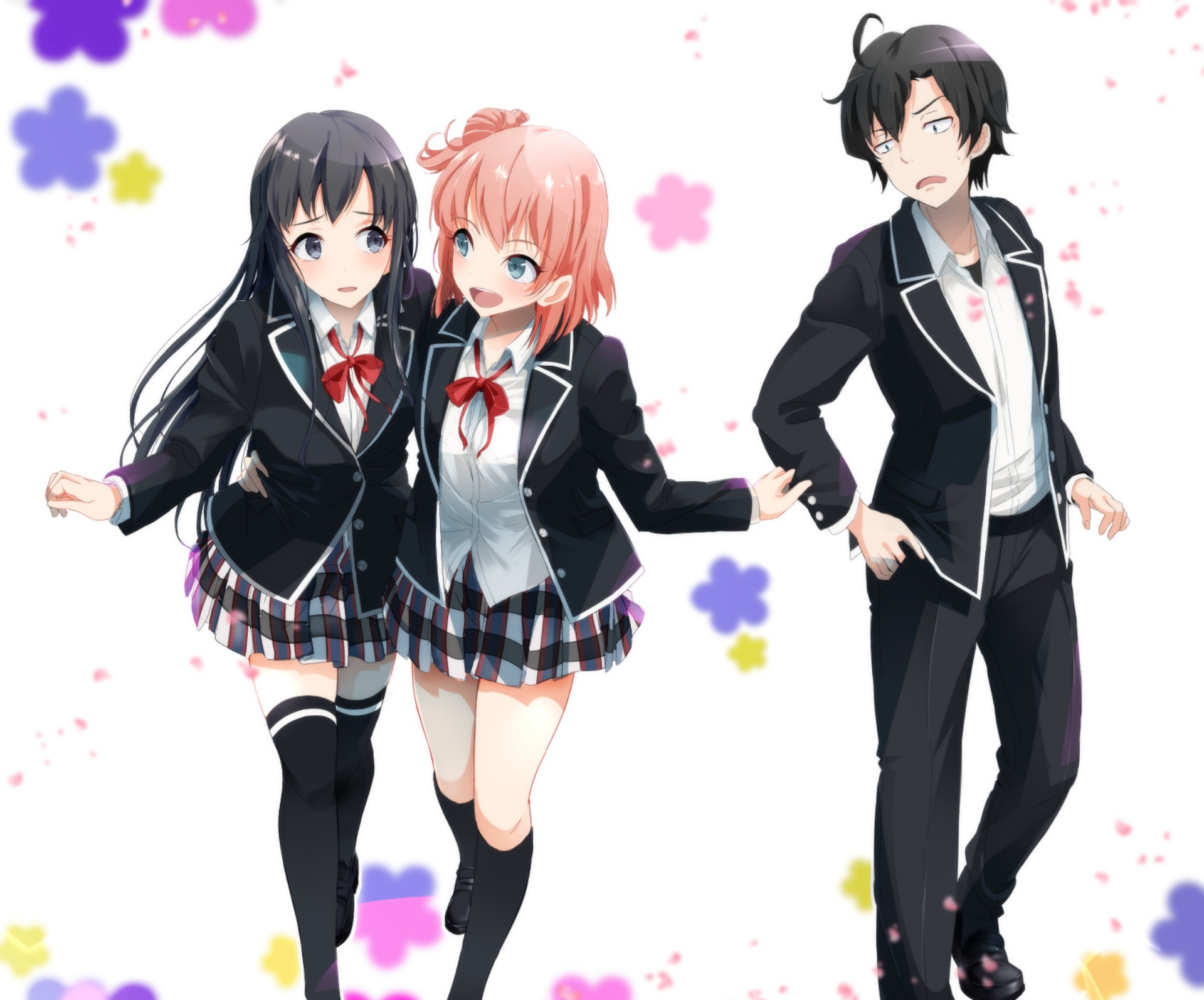 Free download wallpaper Anime, Yui Yuigahama, My Teen Romantic Comedy Snafu, Yukino Yukinoshita, Hachiman Hikigaya on your PC desktop