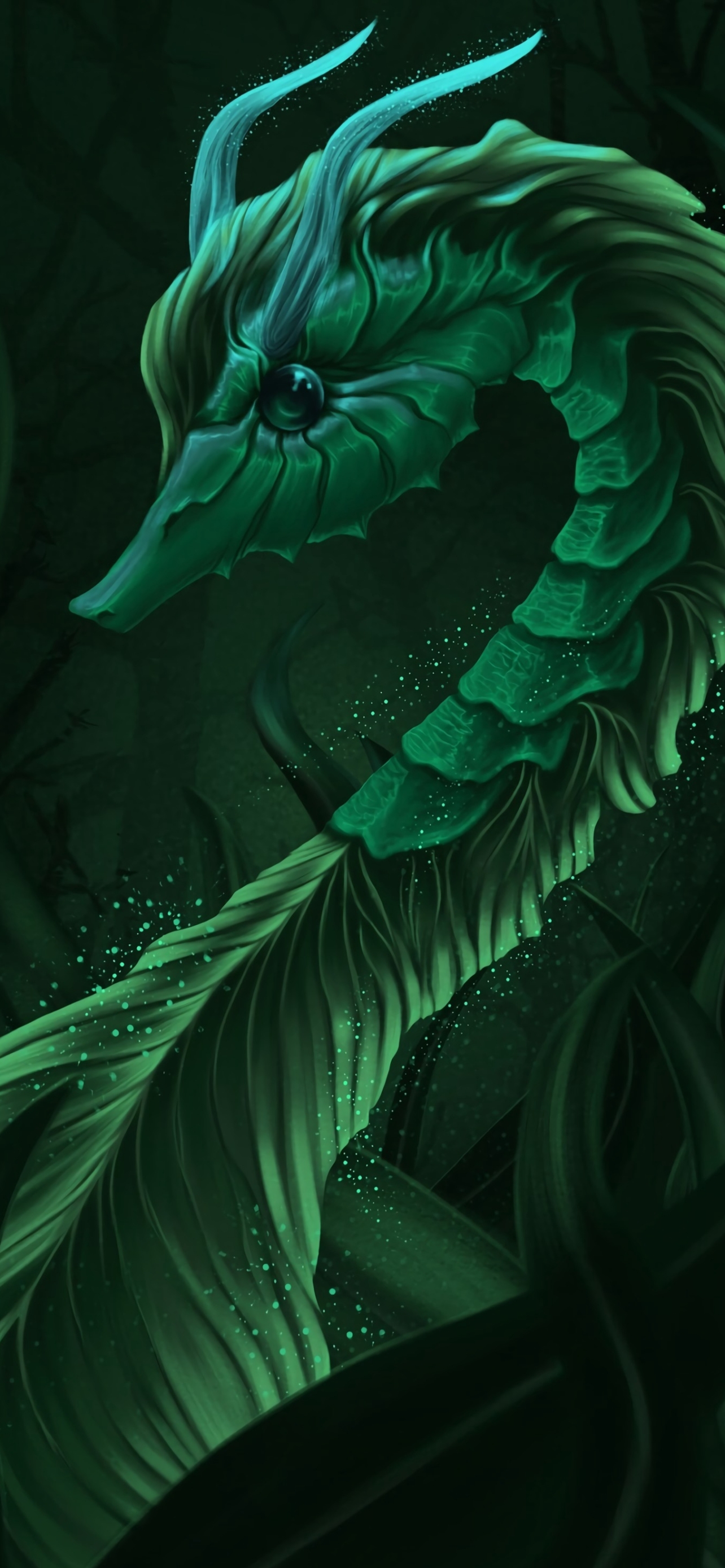 Download mobile wallpaper Fantasy, Animal, Algae, Seahorse, Fantasy Animals for free.