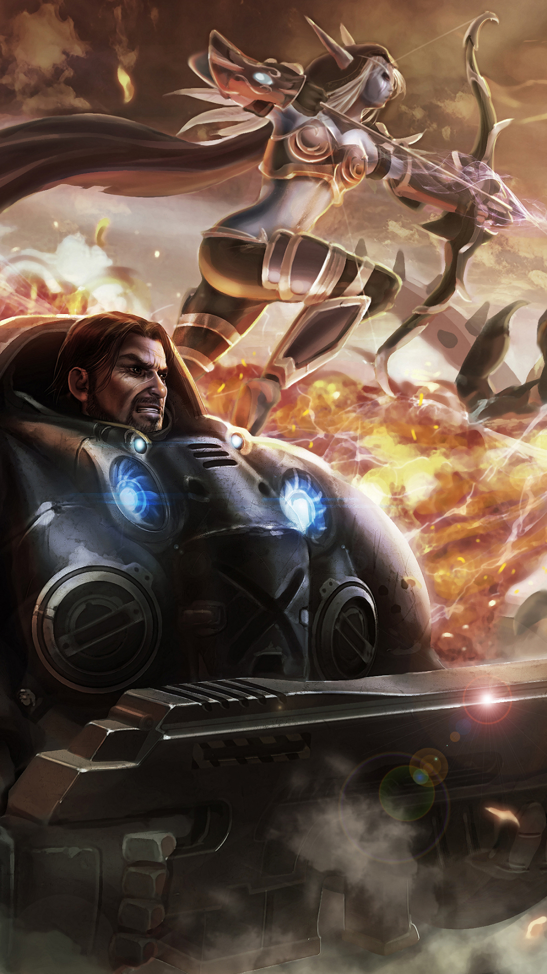 Download mobile wallpaper Video Game, Sylvanas Windrunner, Heroes Of The Storm, Jim Raynor for free.