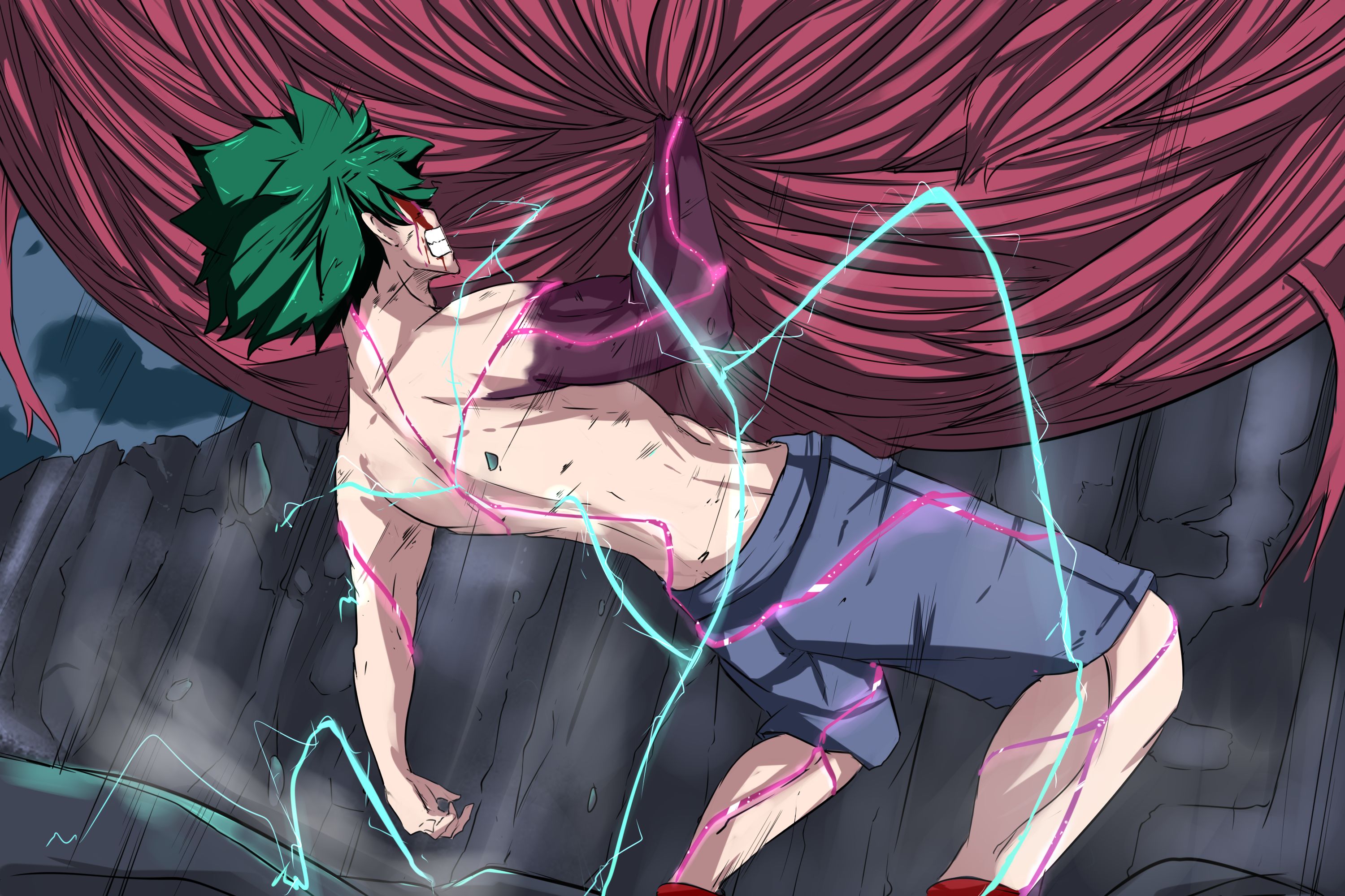 Handy-Wallpaper Animes, Izuku Midoriya, Boku No Hero Academia kostenlos herunterladen.