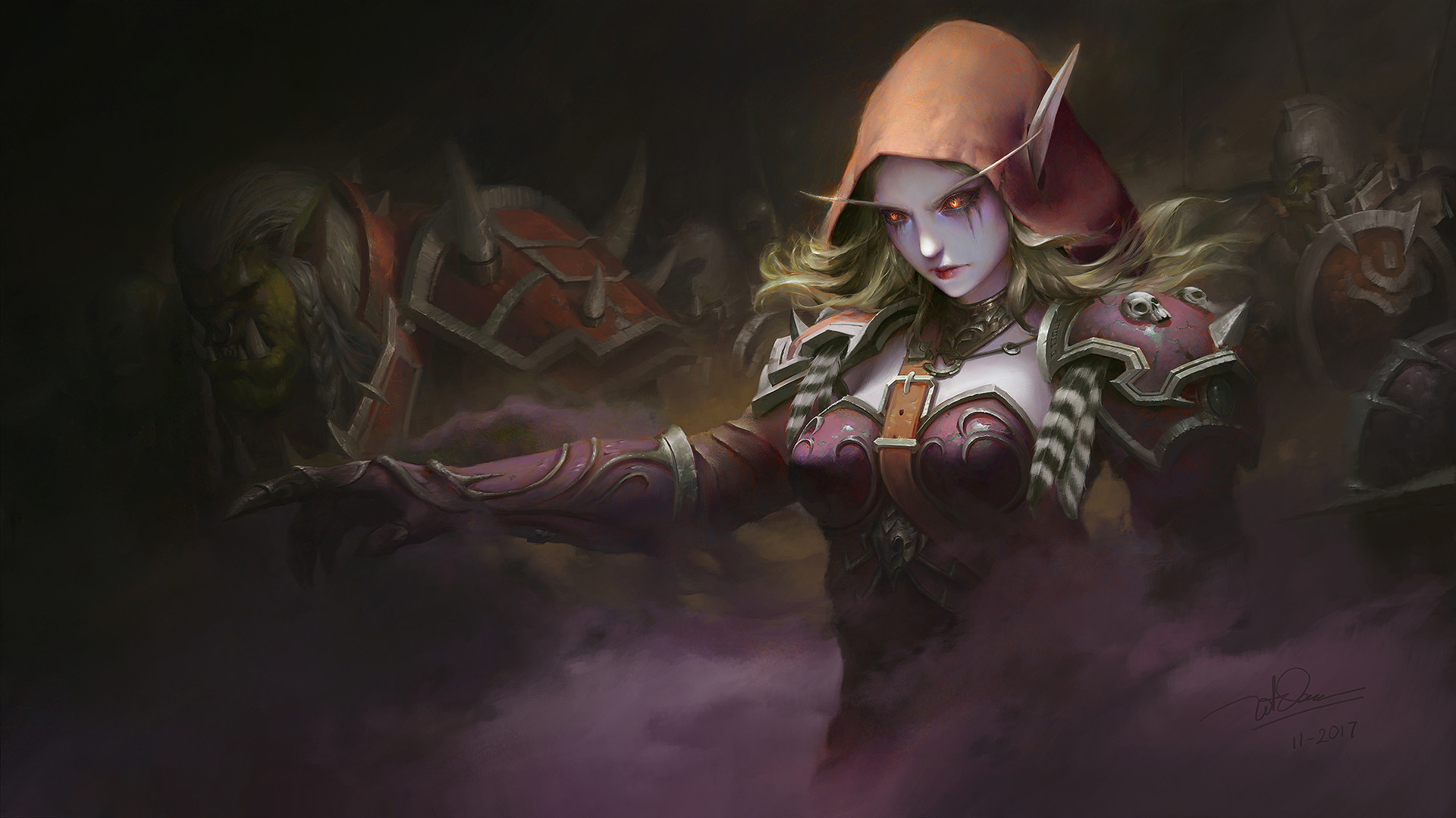 Download mobile wallpaper Warcraft, Elf, Video Game, Pointed Ears, World Of Warcraft, Woman Warrior, Sylvanas Windrunner for free.