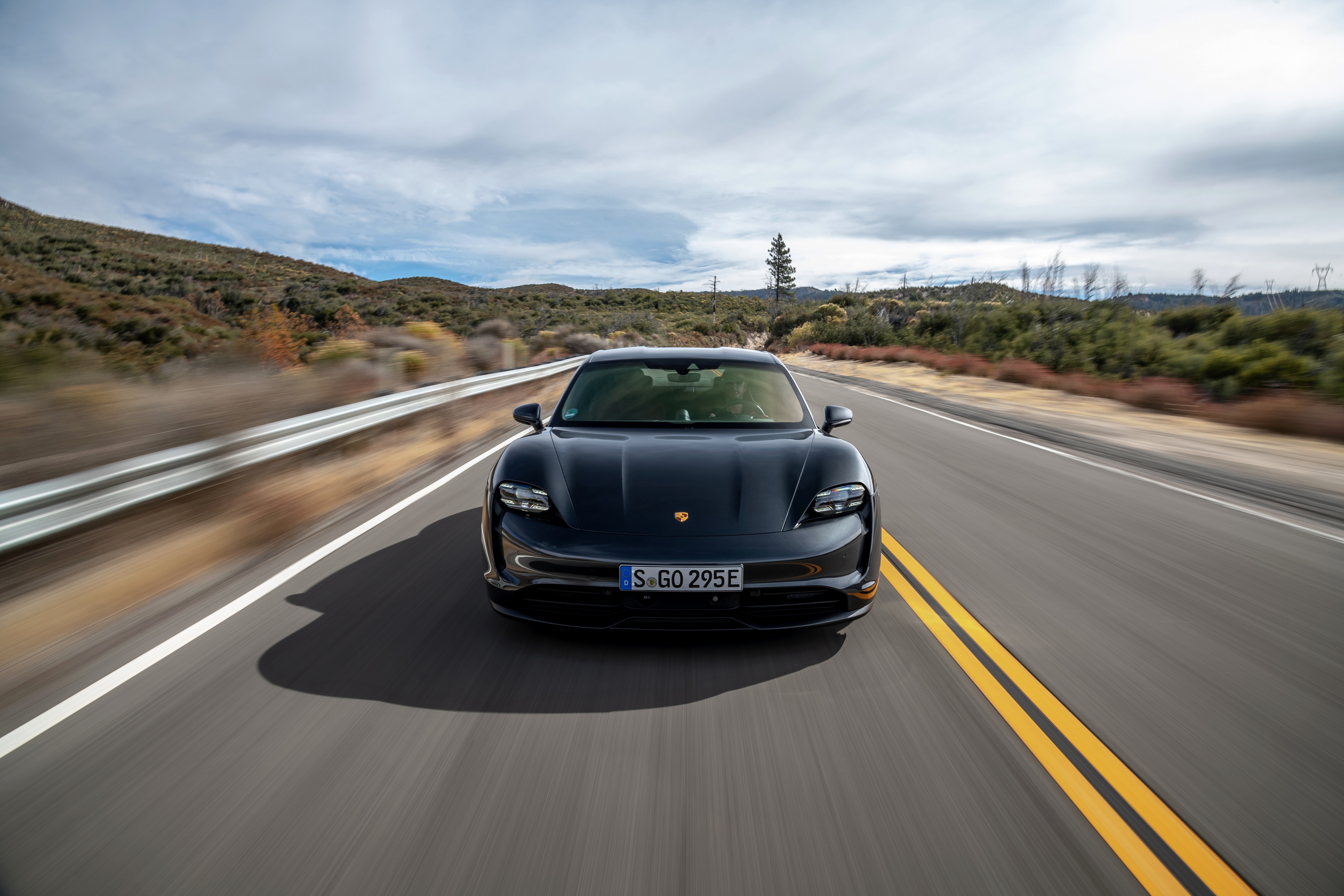 Download mobile wallpaper Porsche, Car, Vehicles, Black Car, Porsche Taycan 4S for free.