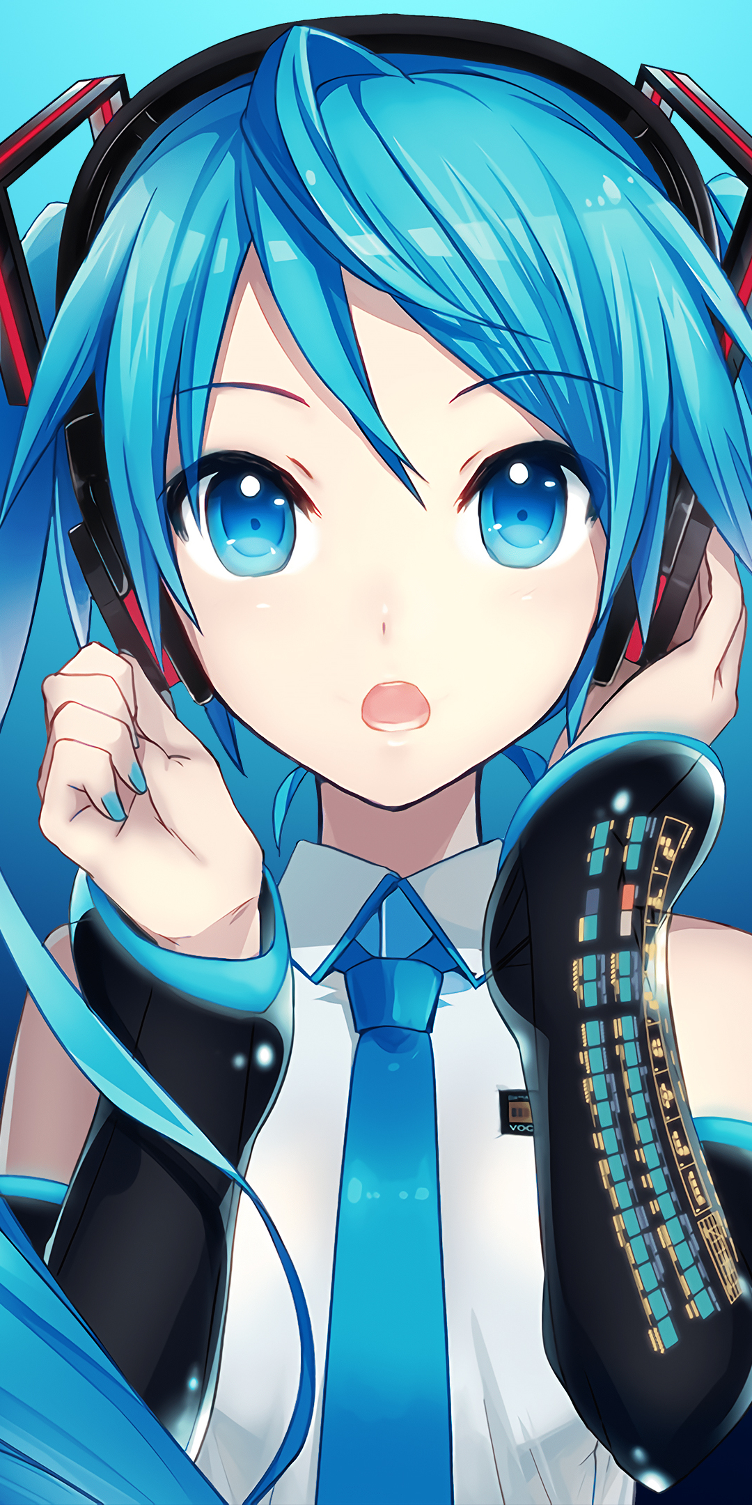 無料モバイル壁紙ボーカロイド, 青い目, 青い髪, 初音ミク, アニメをダウンロードします。