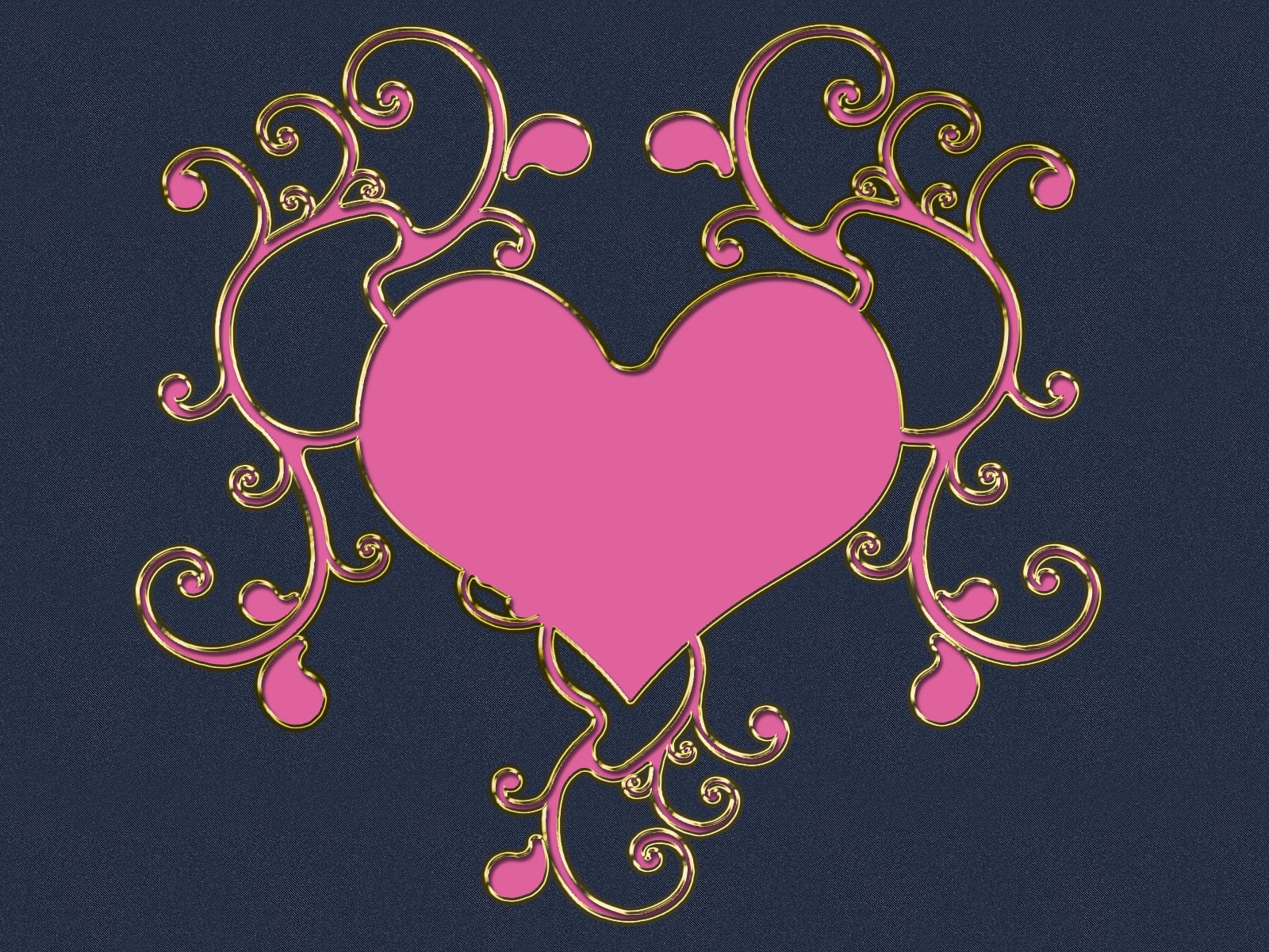 Download mobile wallpaper Pink, Love, Gold, Heart, Artistic for free.