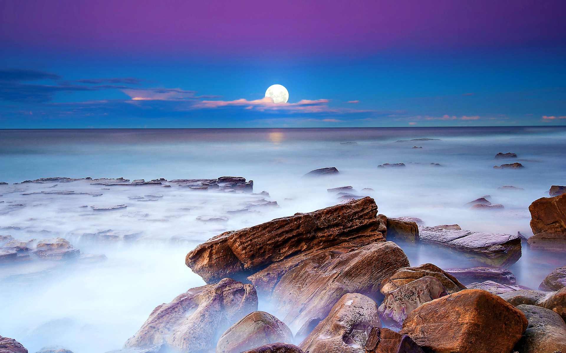 Free download wallpaper Moon, Ocean, Earth on your PC desktop