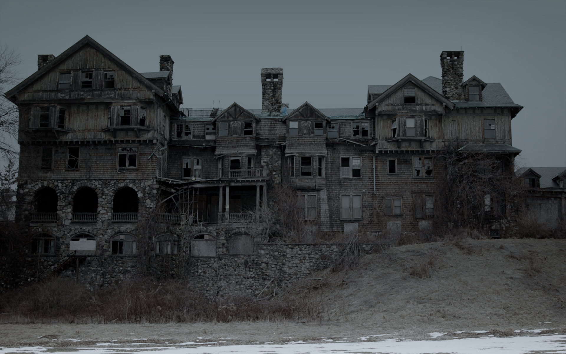 dark, haunted, building, ruin