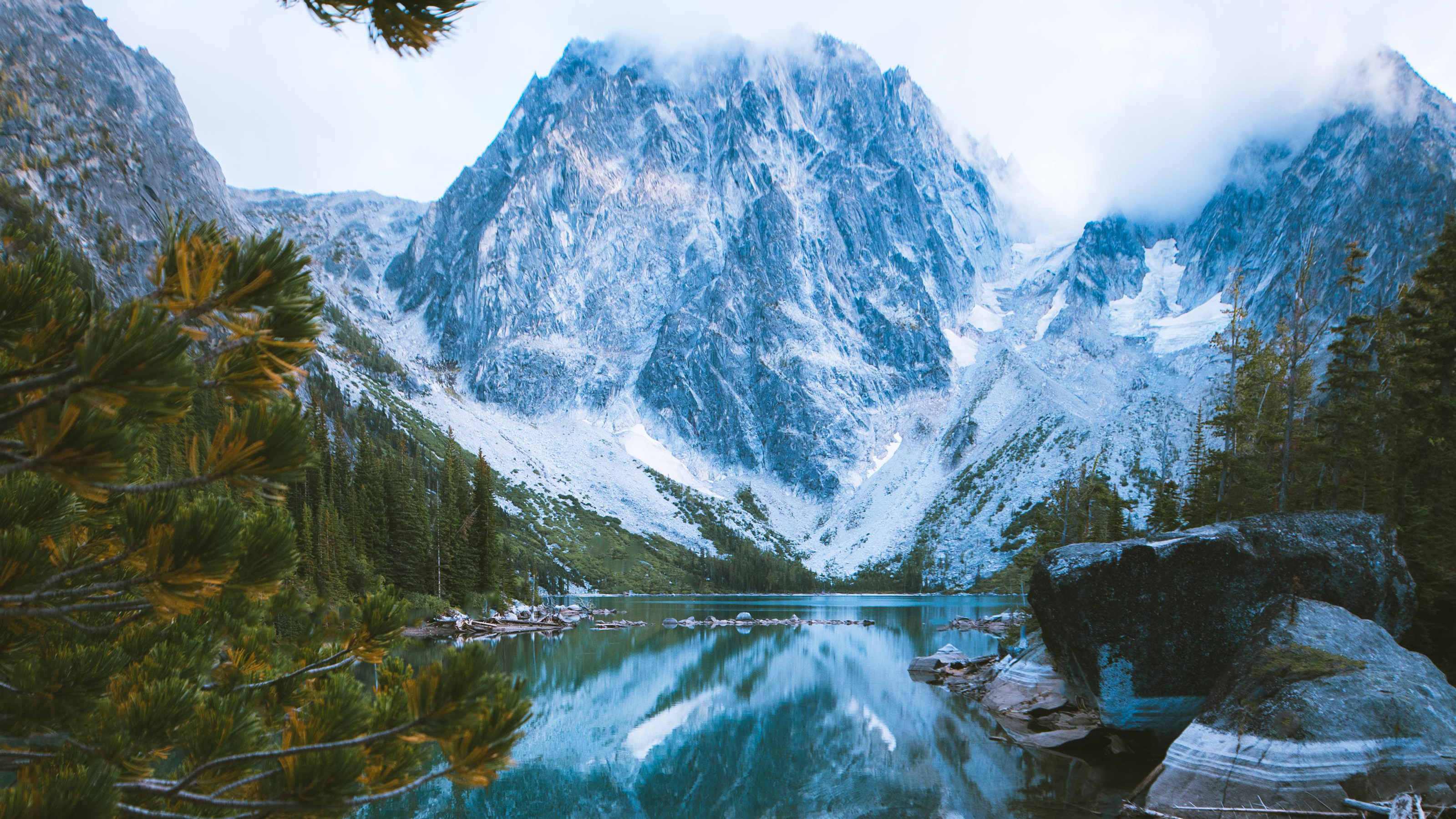 Téléchargez gratuitement l'image Hiver, Montagnes, Montagne, Lac, Terre/nature sur le bureau de votre PC