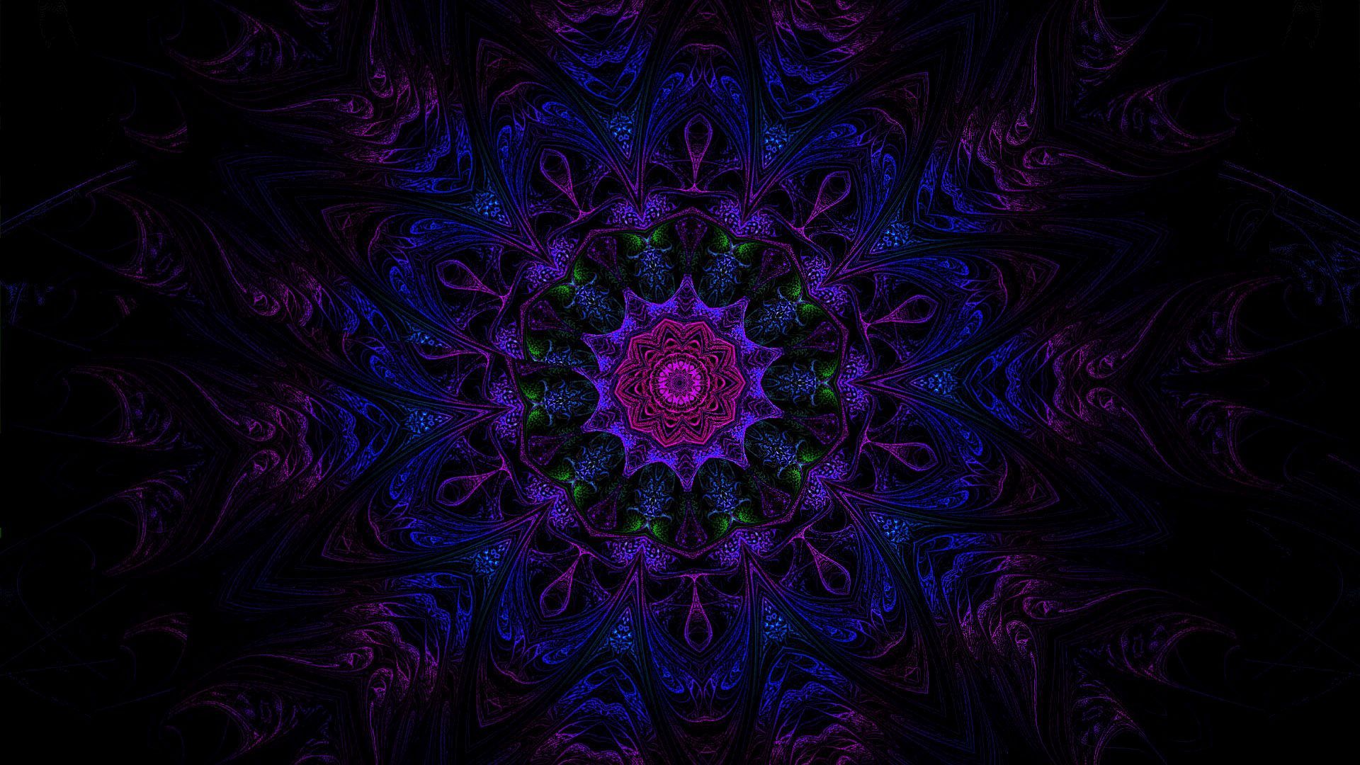 Free download wallpaper Abstract, Flower, Fractal, Purple, Colorful, Kaleidoscope on your PC desktop