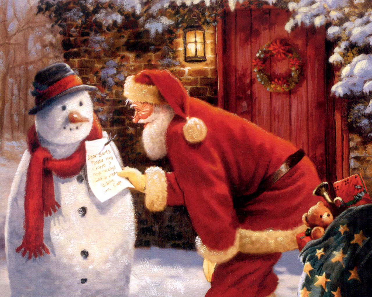 1461257画像をダウンロードホリデー, クリスマス, サンタ, 雪だるま-壁紙とスクリーンセーバーを無料で
